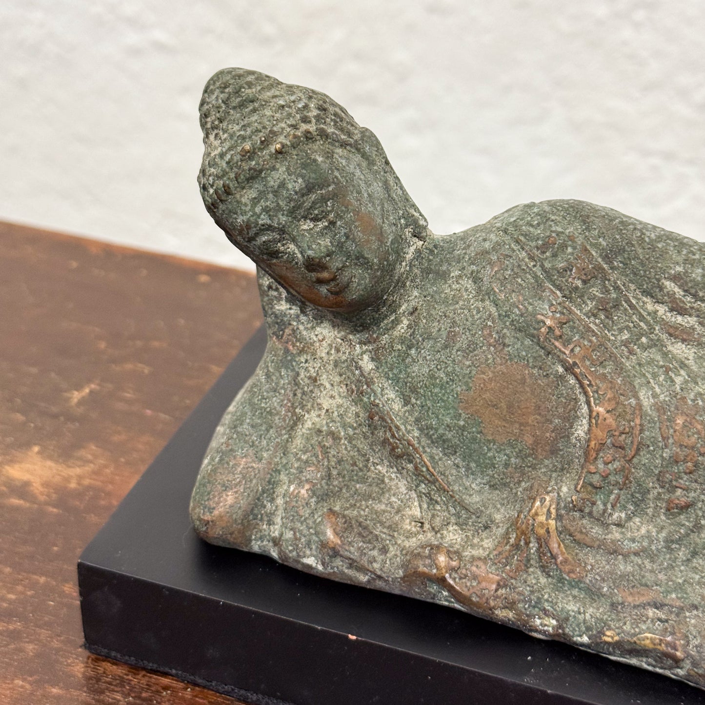 Reclining Bronze Buddha on Base