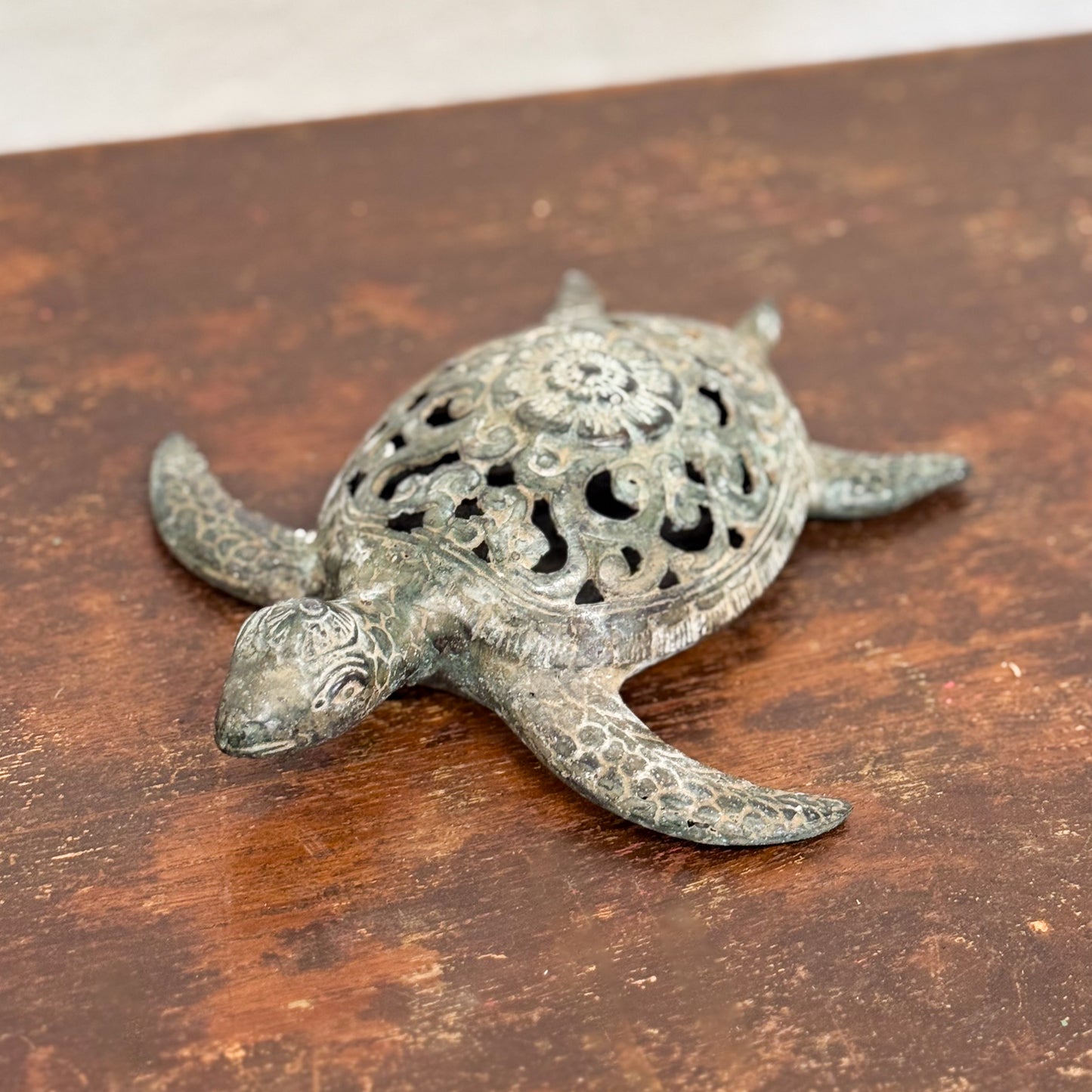 Bronze Pierced Filigree Turtle