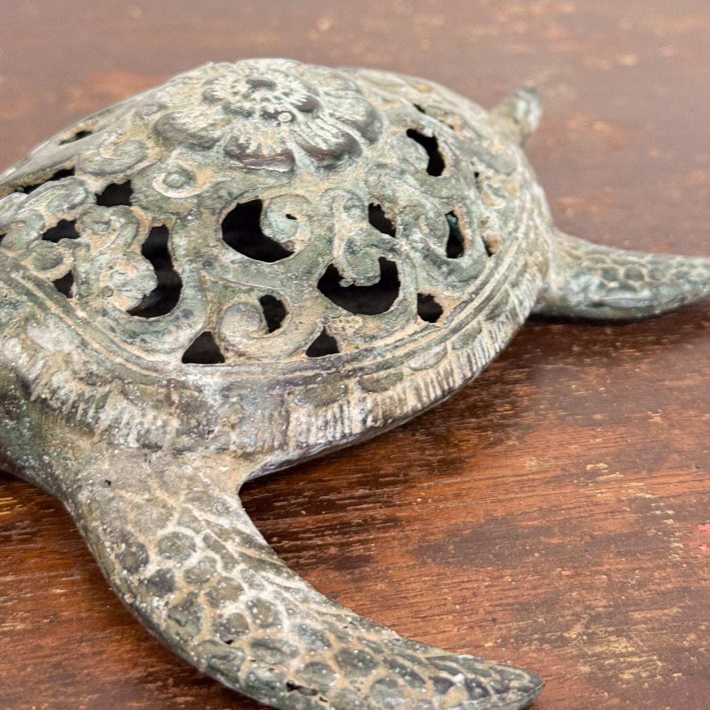 Bronze Pierced Filigree Turtle