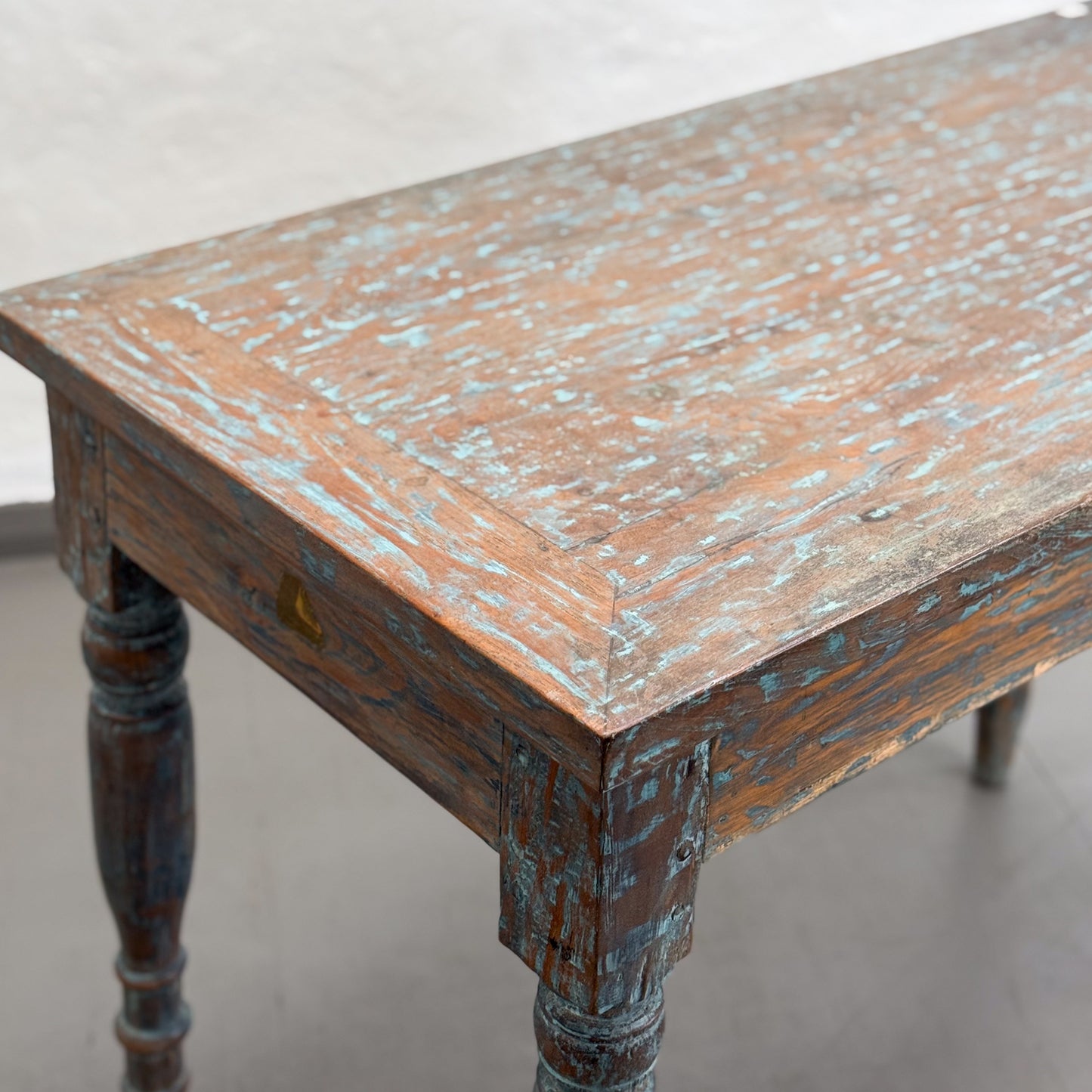 Vintage Painted Turned Leg Table