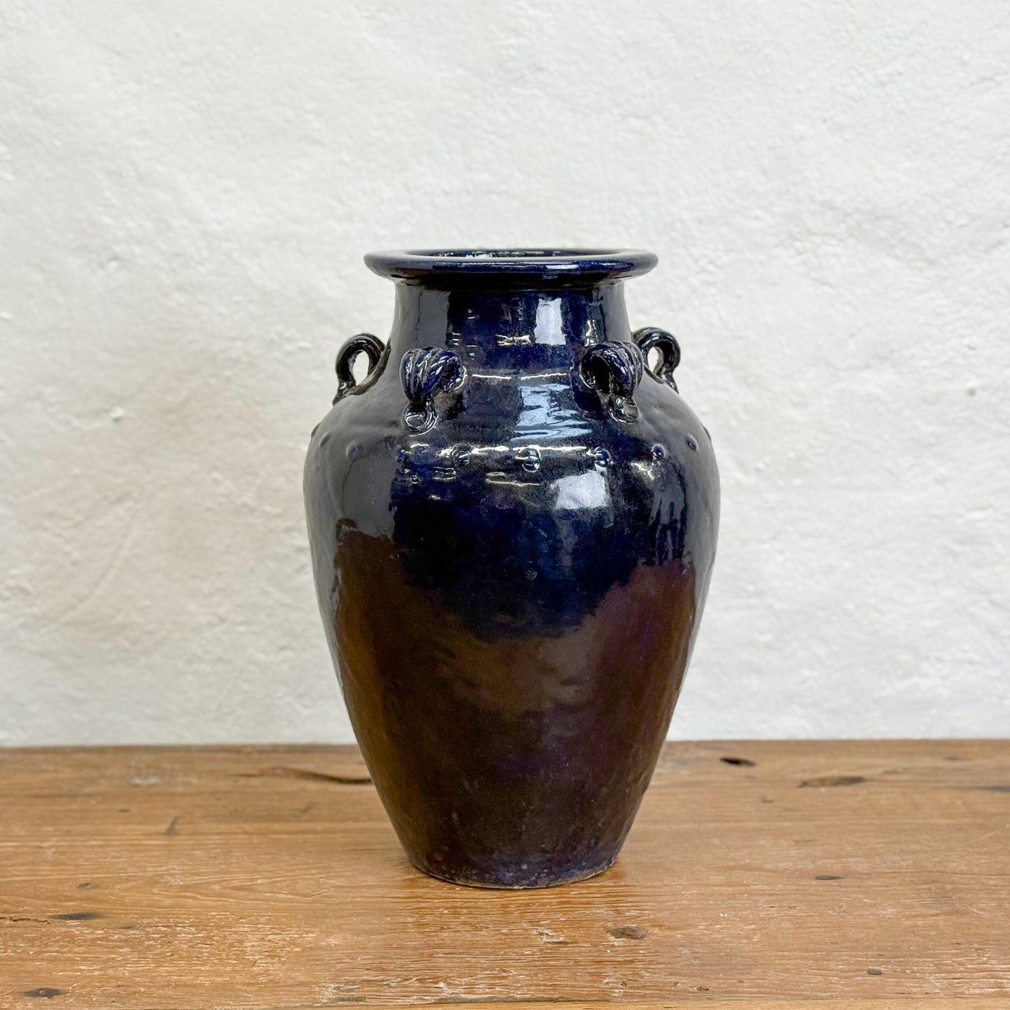 Blue Handled Taper Vase