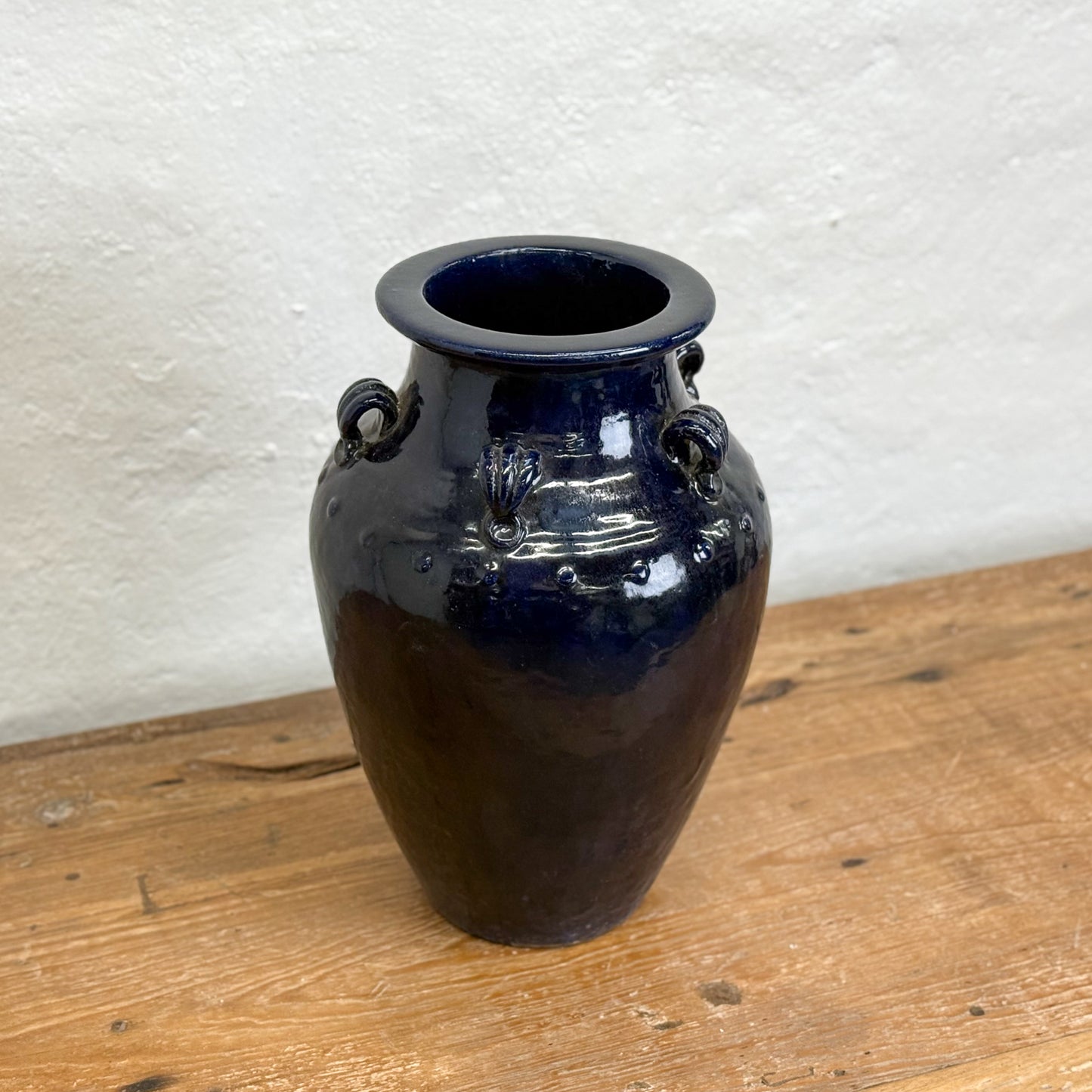 Blue Handled Taper Vase