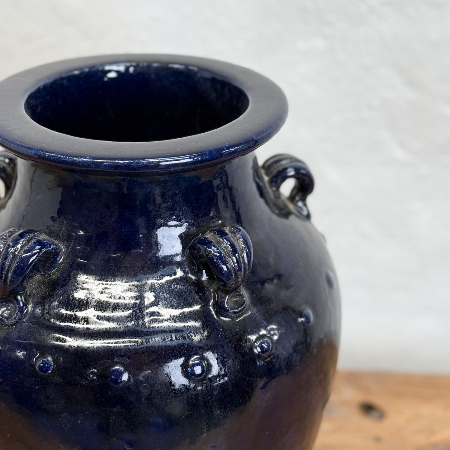 Blue Handled Taper Vase