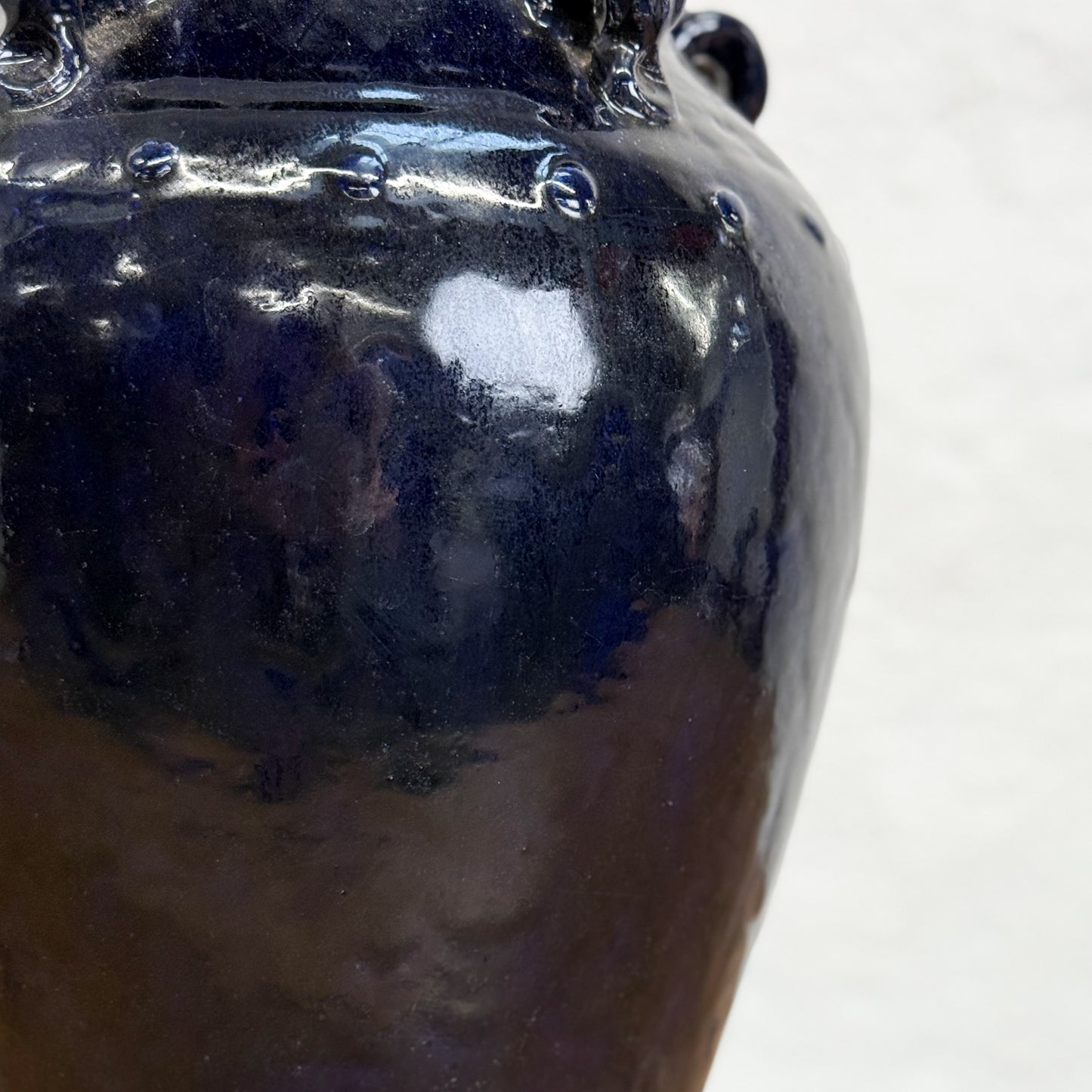 Blue Handled Taper Vase