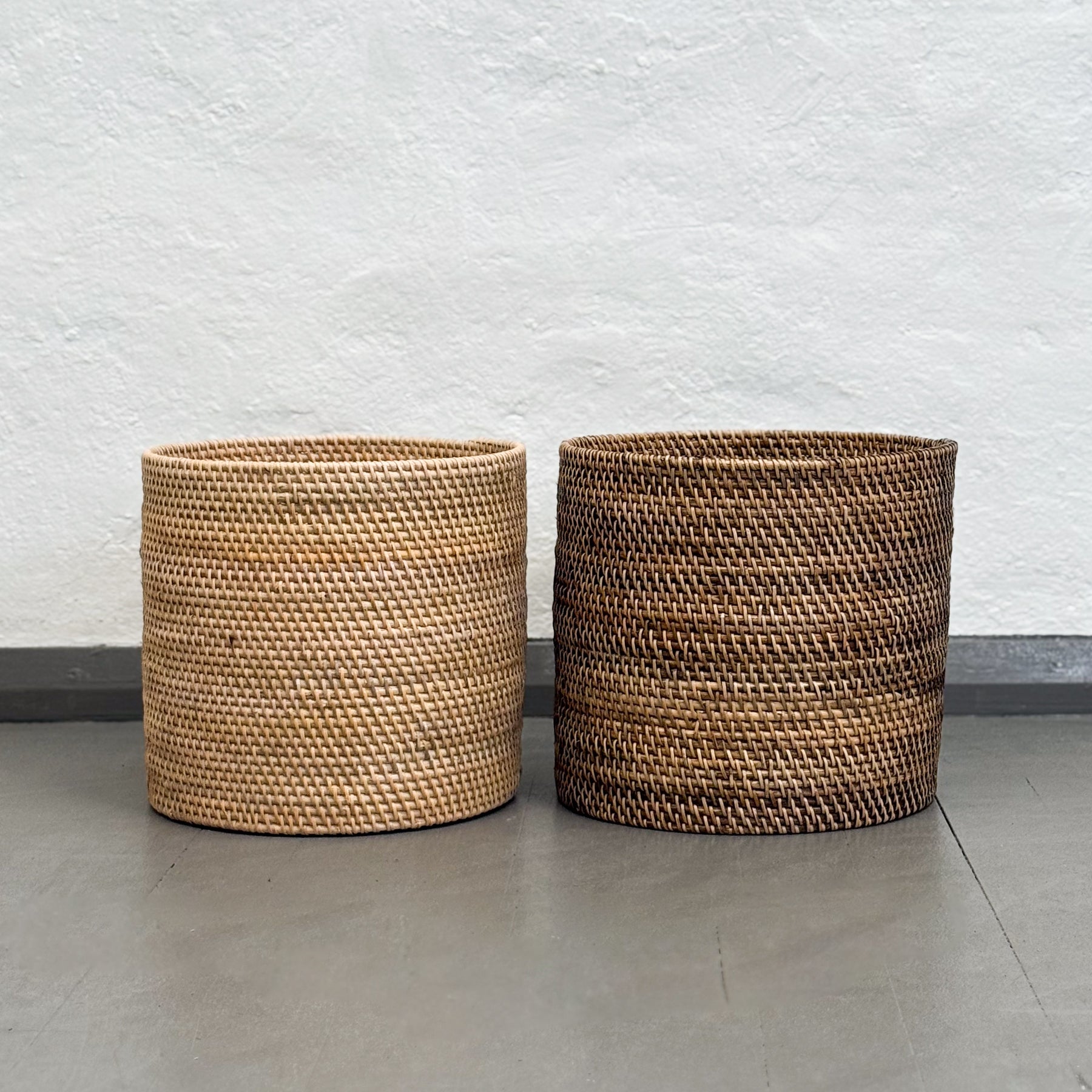 Round Rattan Basket Bin