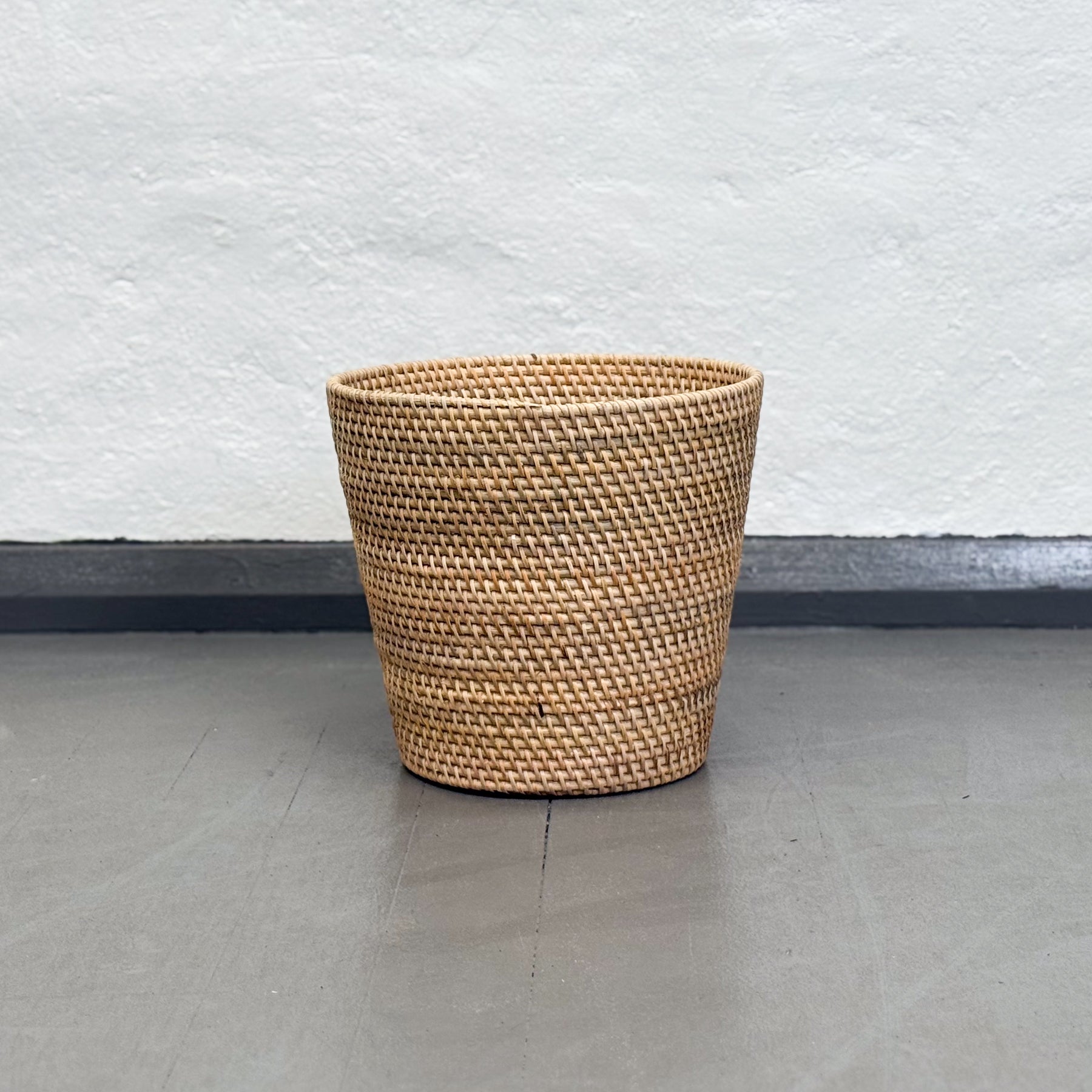 Tapered Rattan Basket Bin