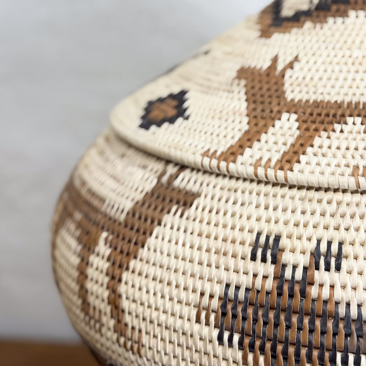 Pictorial Lidded Bali Basket