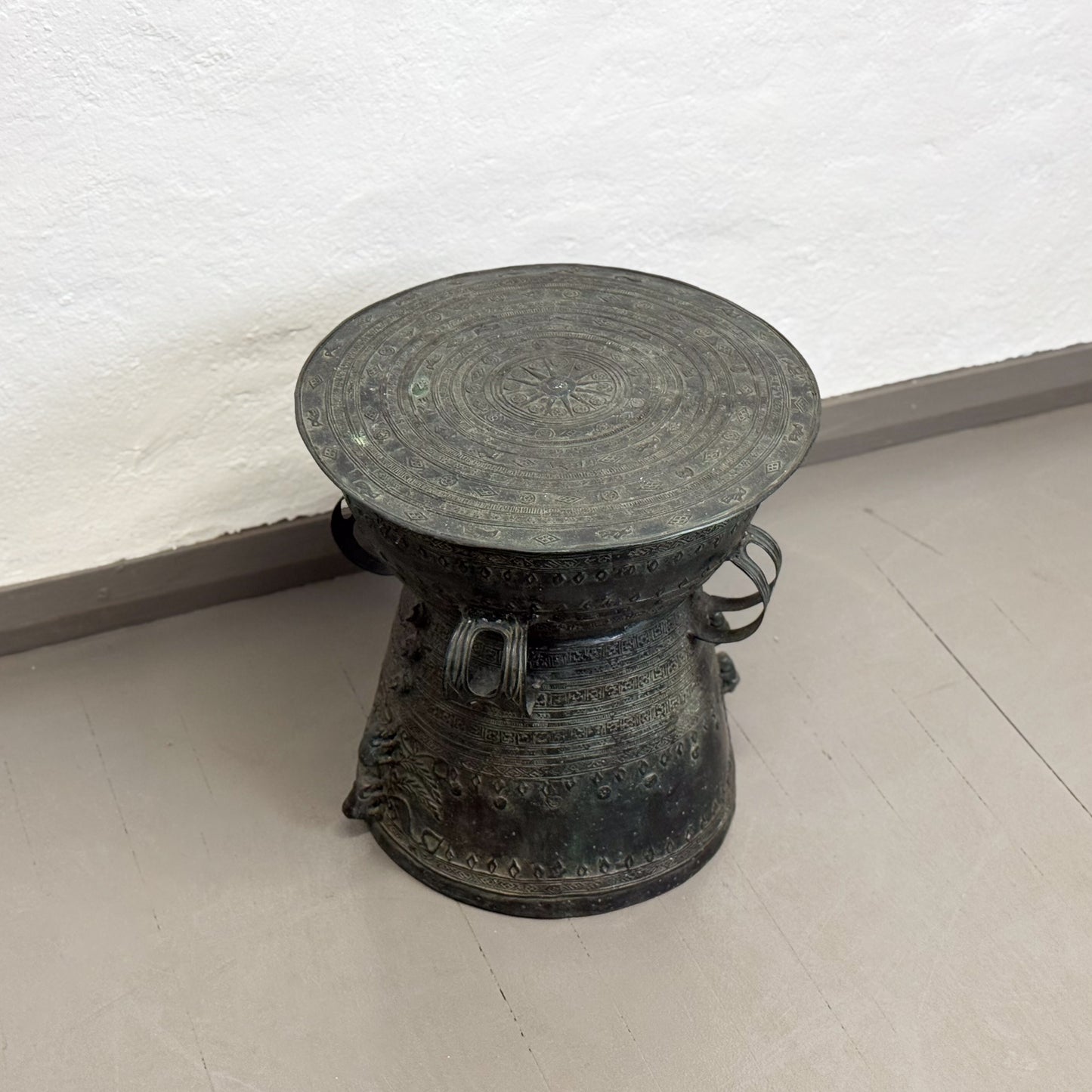 Bronze Rain Drum with Elephants