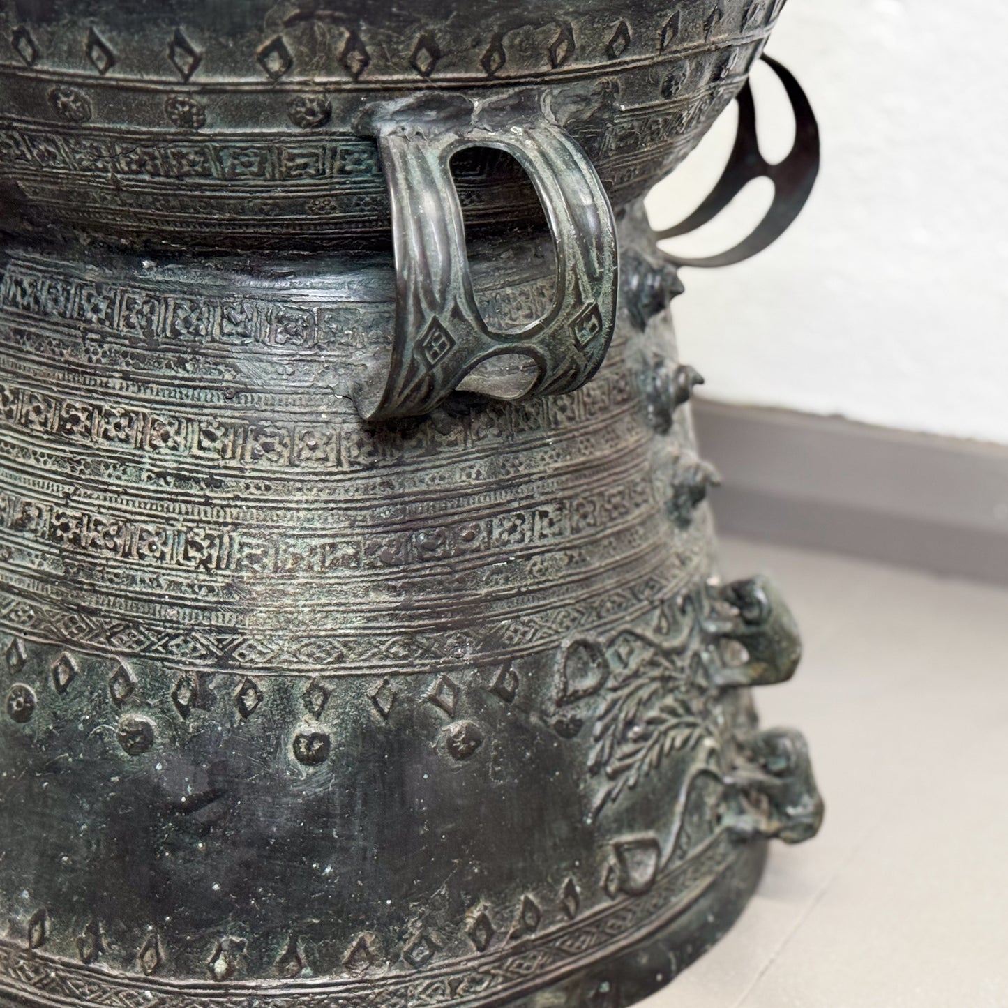 Bronze Rain Drum with Elephants