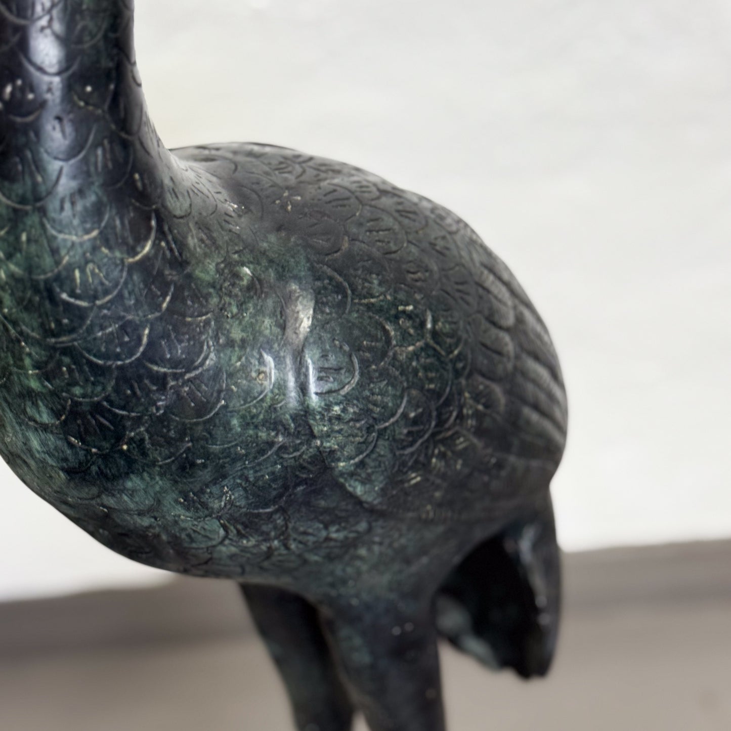 Standing Bronze Crane