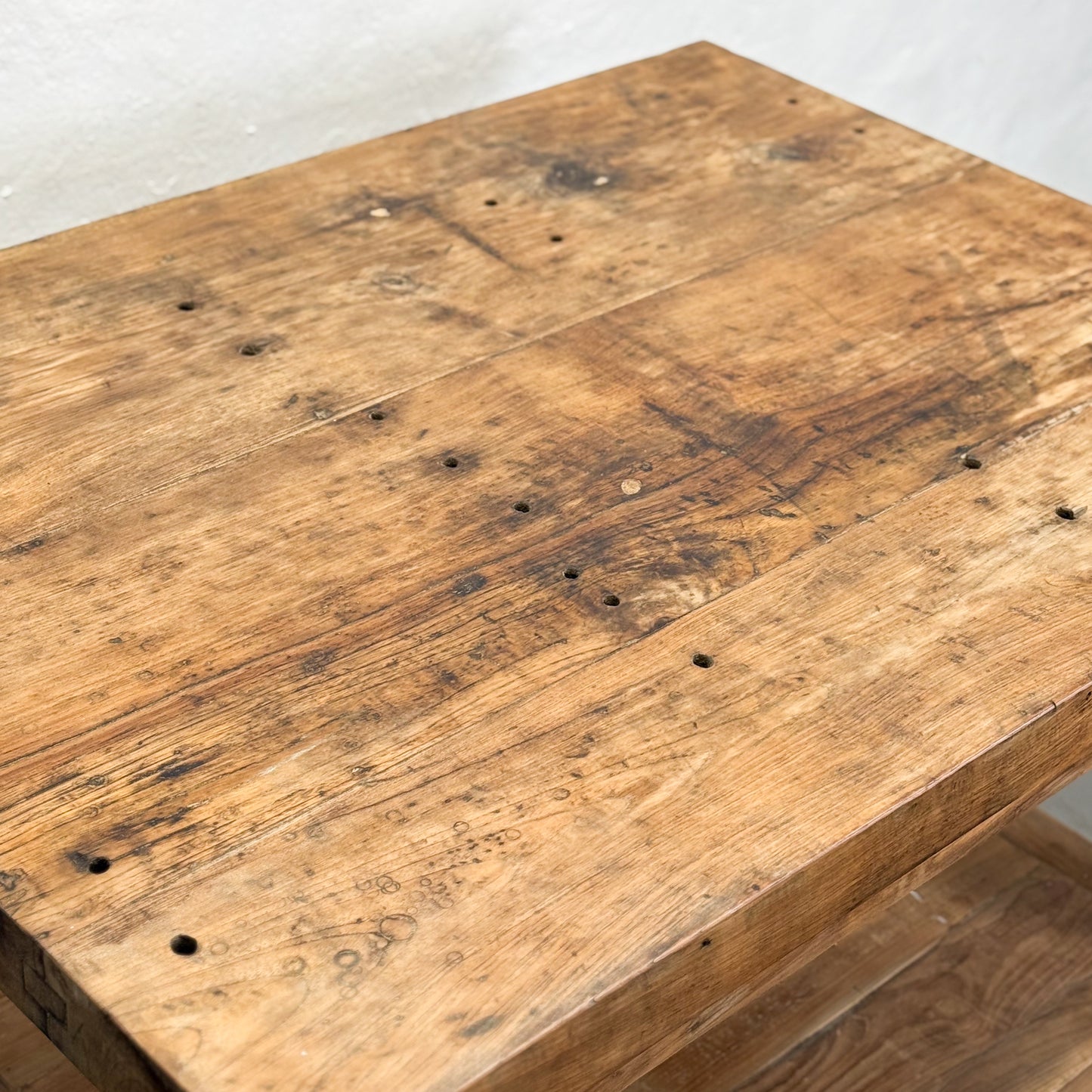 Butchers Block Table with Shelf