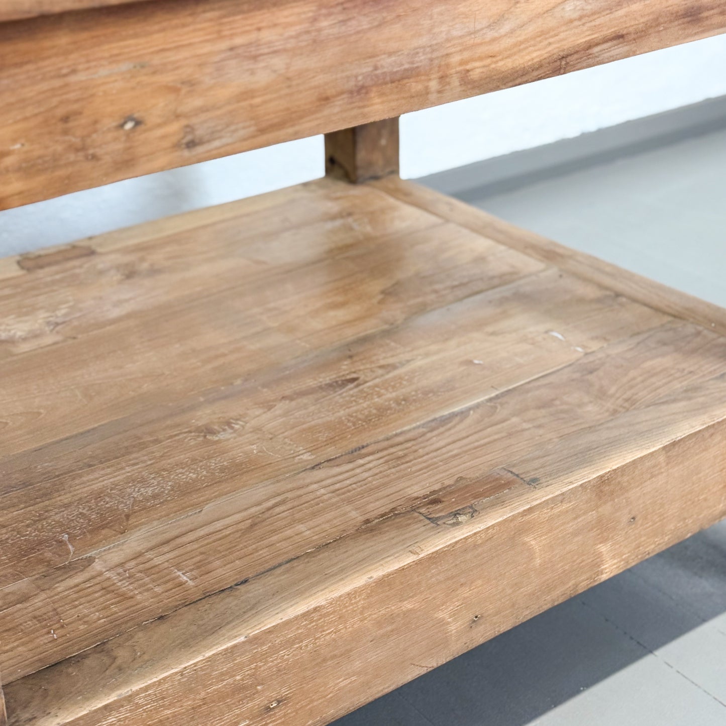 Butchers Block Table with Shelf
