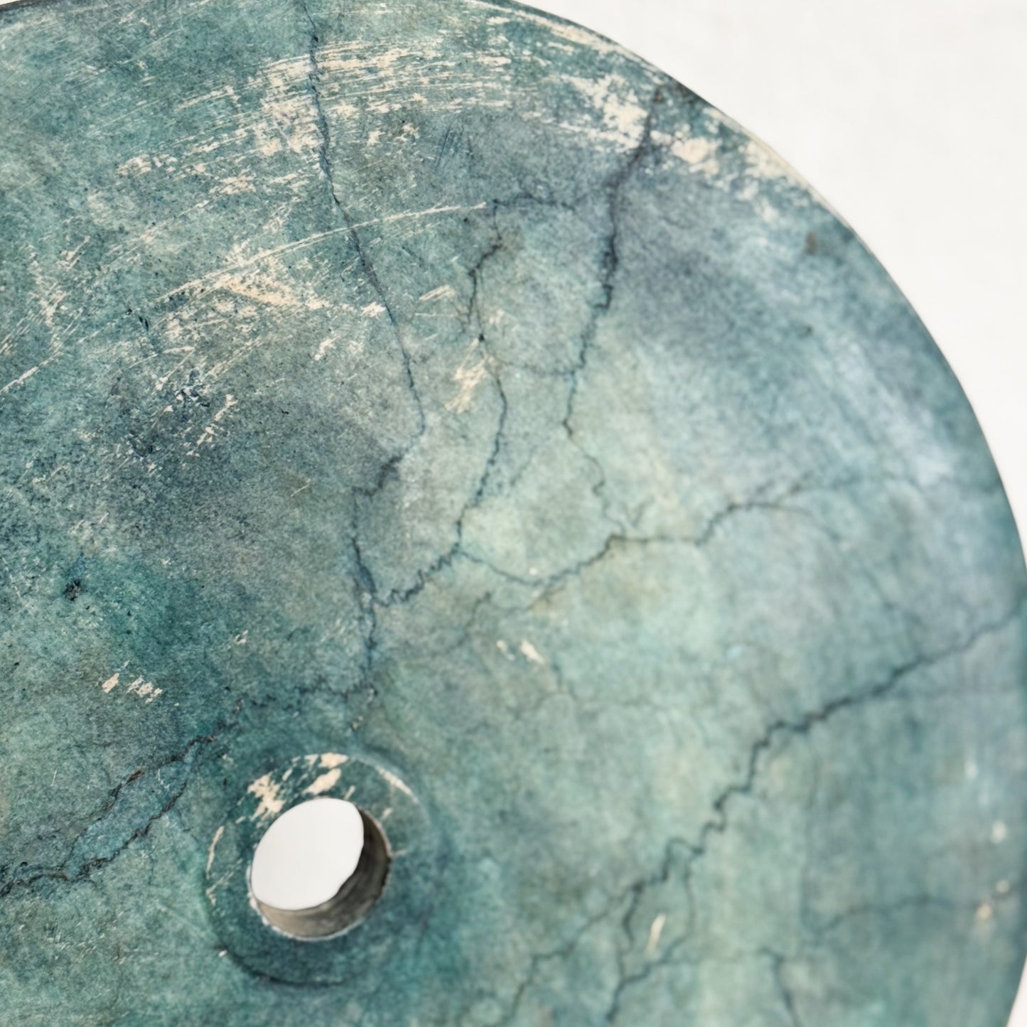 Green Stone Disc on Stand