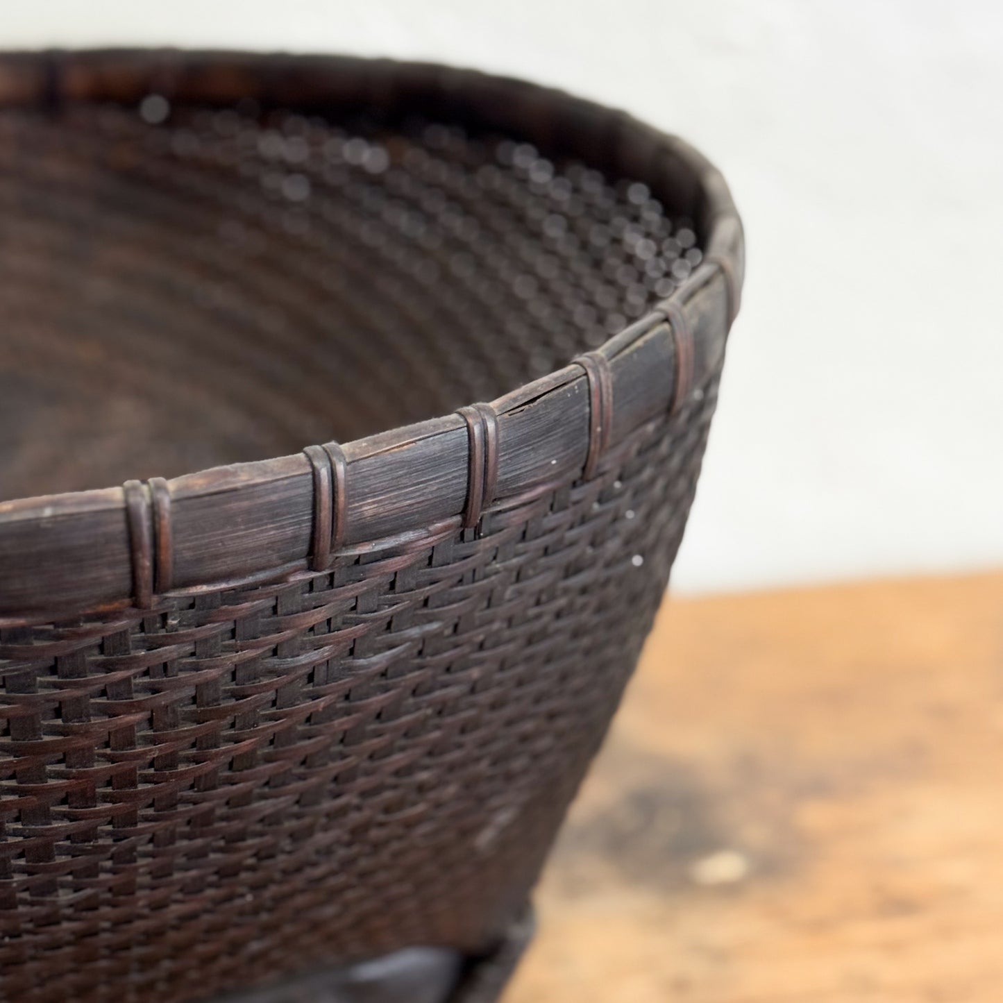 Vintage Rattan Basket Bowl I