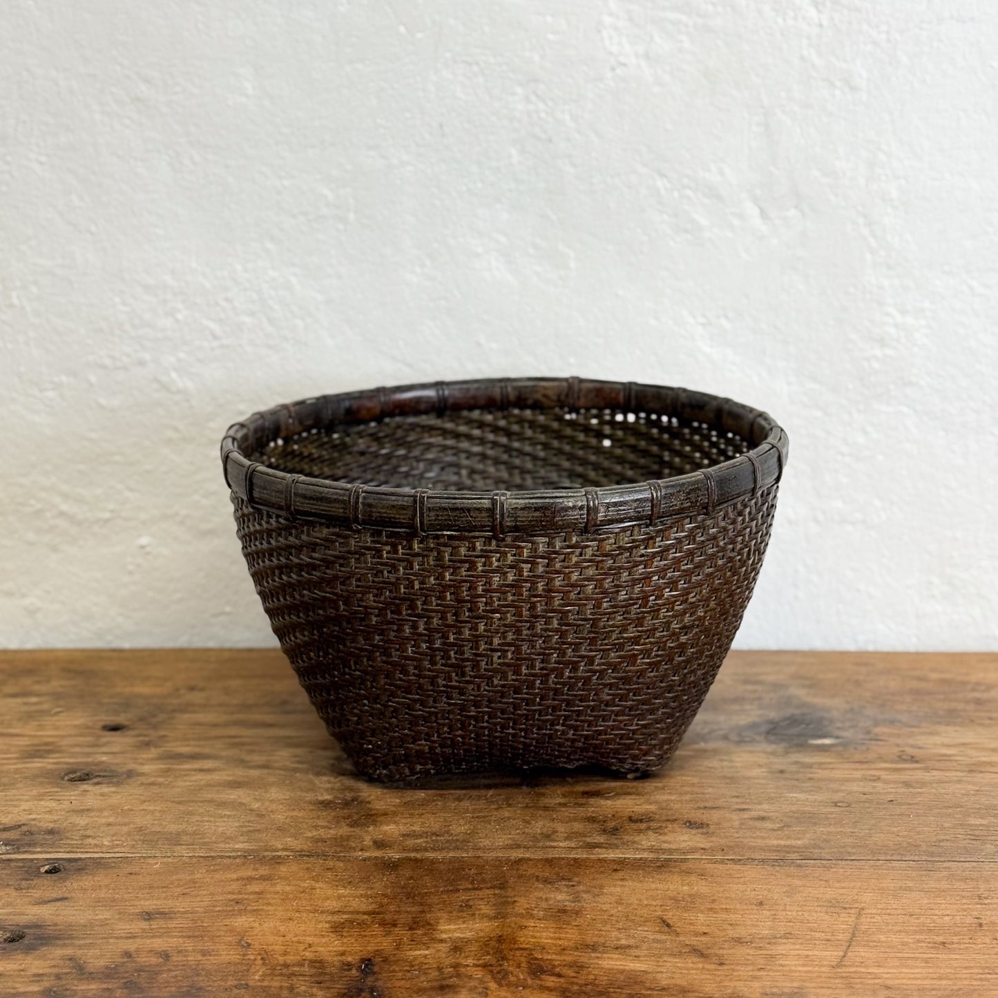Vintage Rattan Basket Bowl II