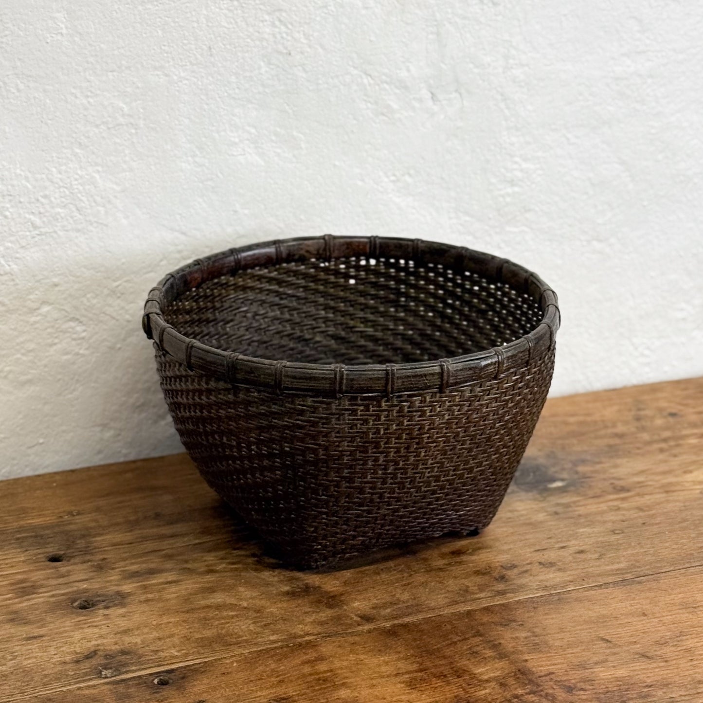 Vintage Rattan Basket Bowl II