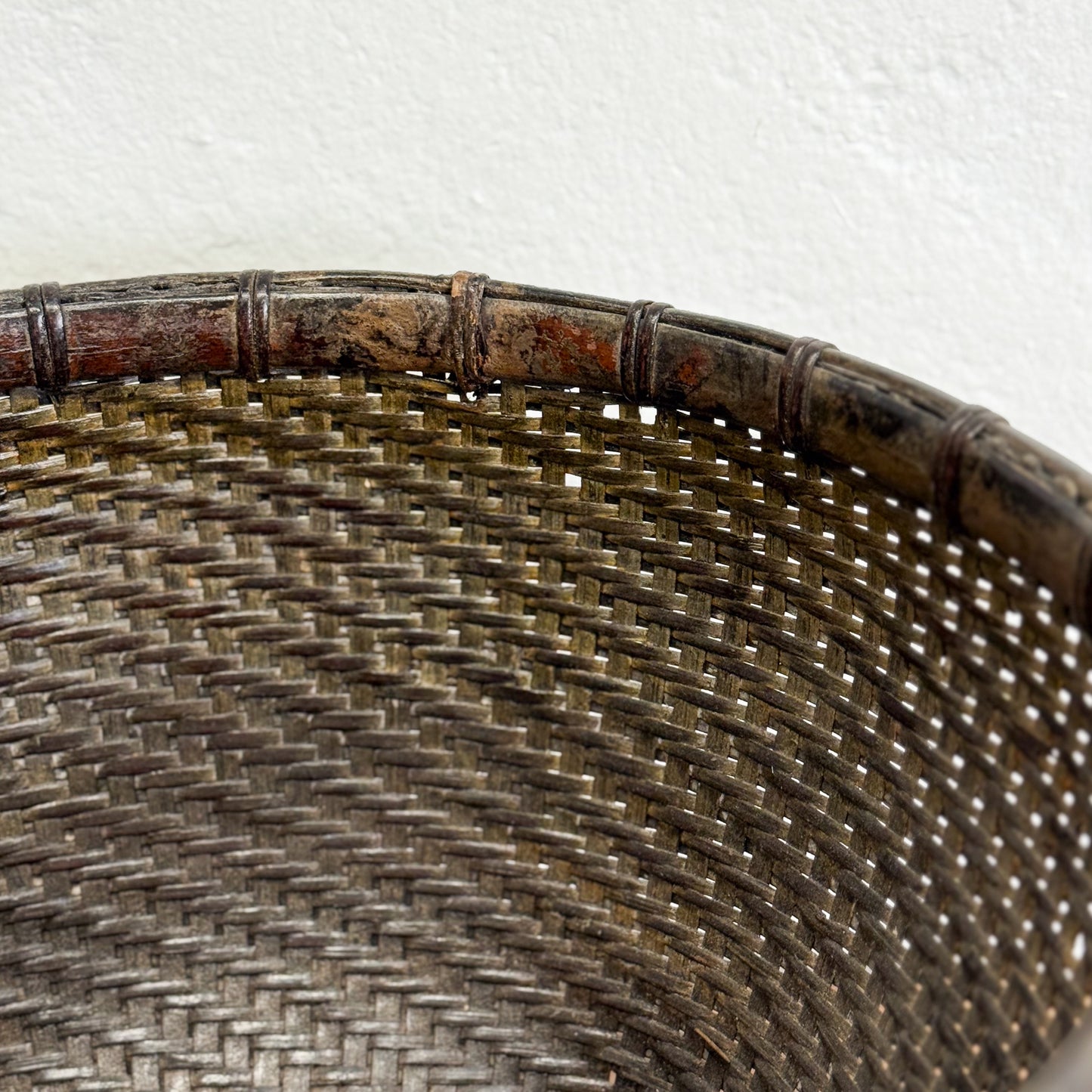 Vintage Rattan Basket Bowl II