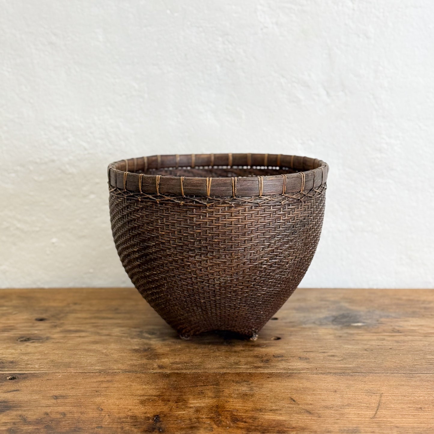 Vintage Rattan Basket Bowl III