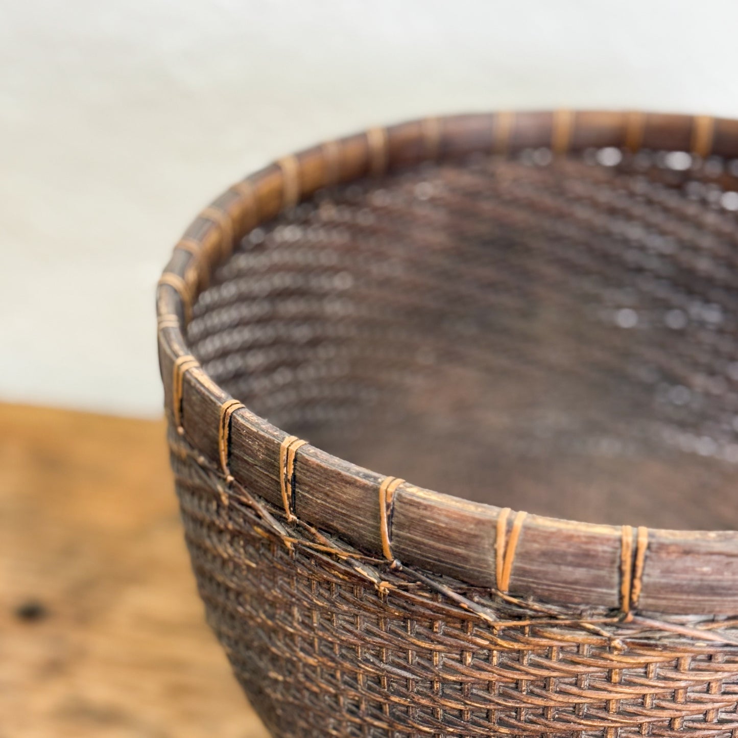 Vintage Rattan Basket Bowl III