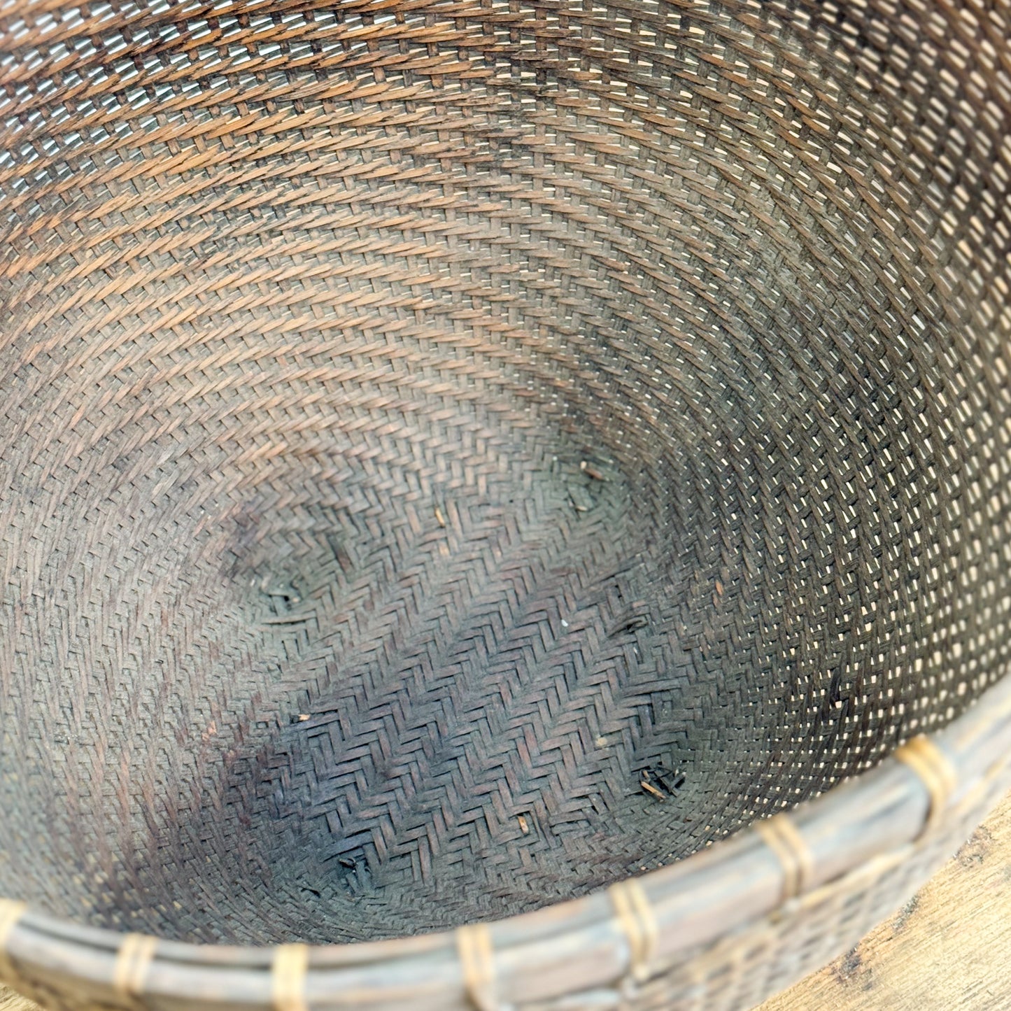 Vintage Rattan Basket Bowl III