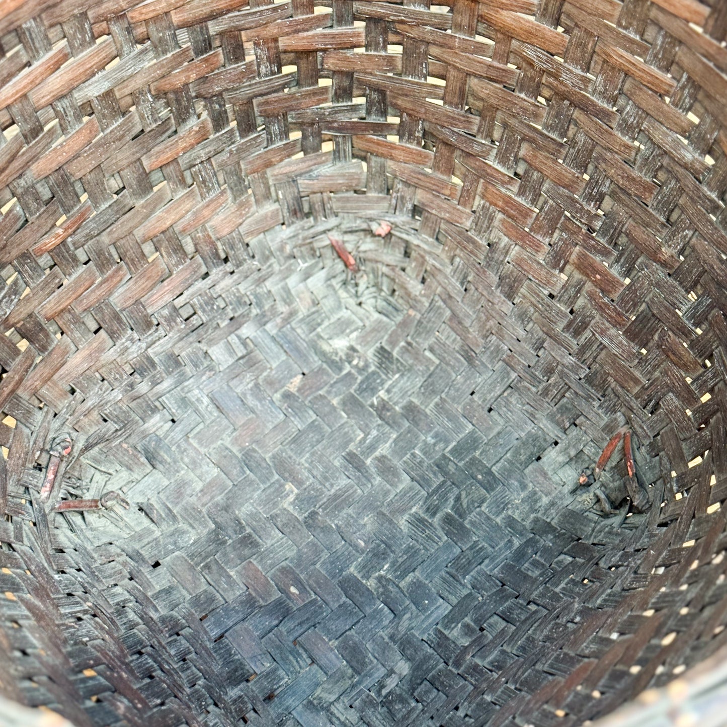 Rattan & Bamboo Footed Basket