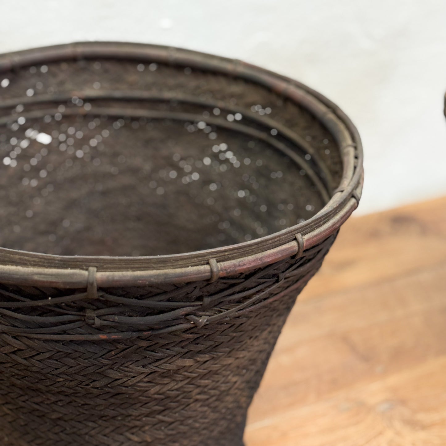 Vintage Rattan & Bamboo Basket