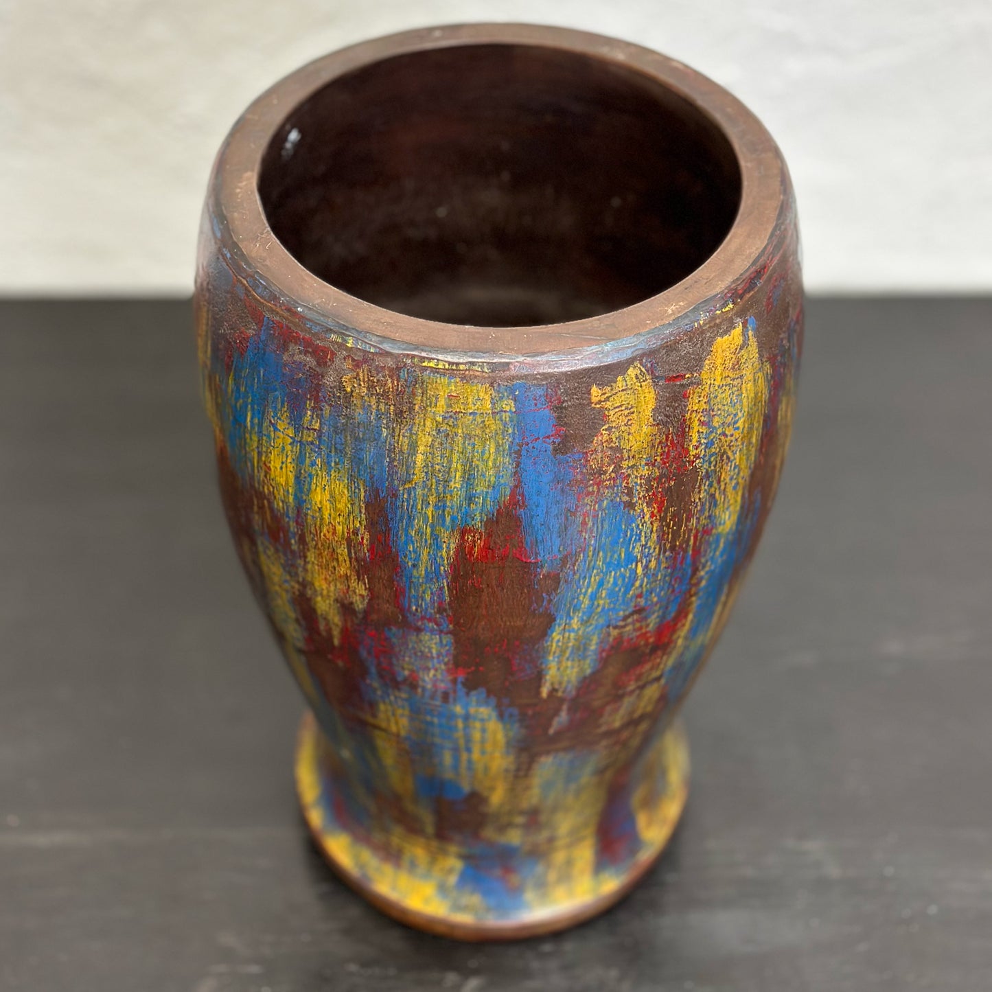 Painted Timber Javanese Drum