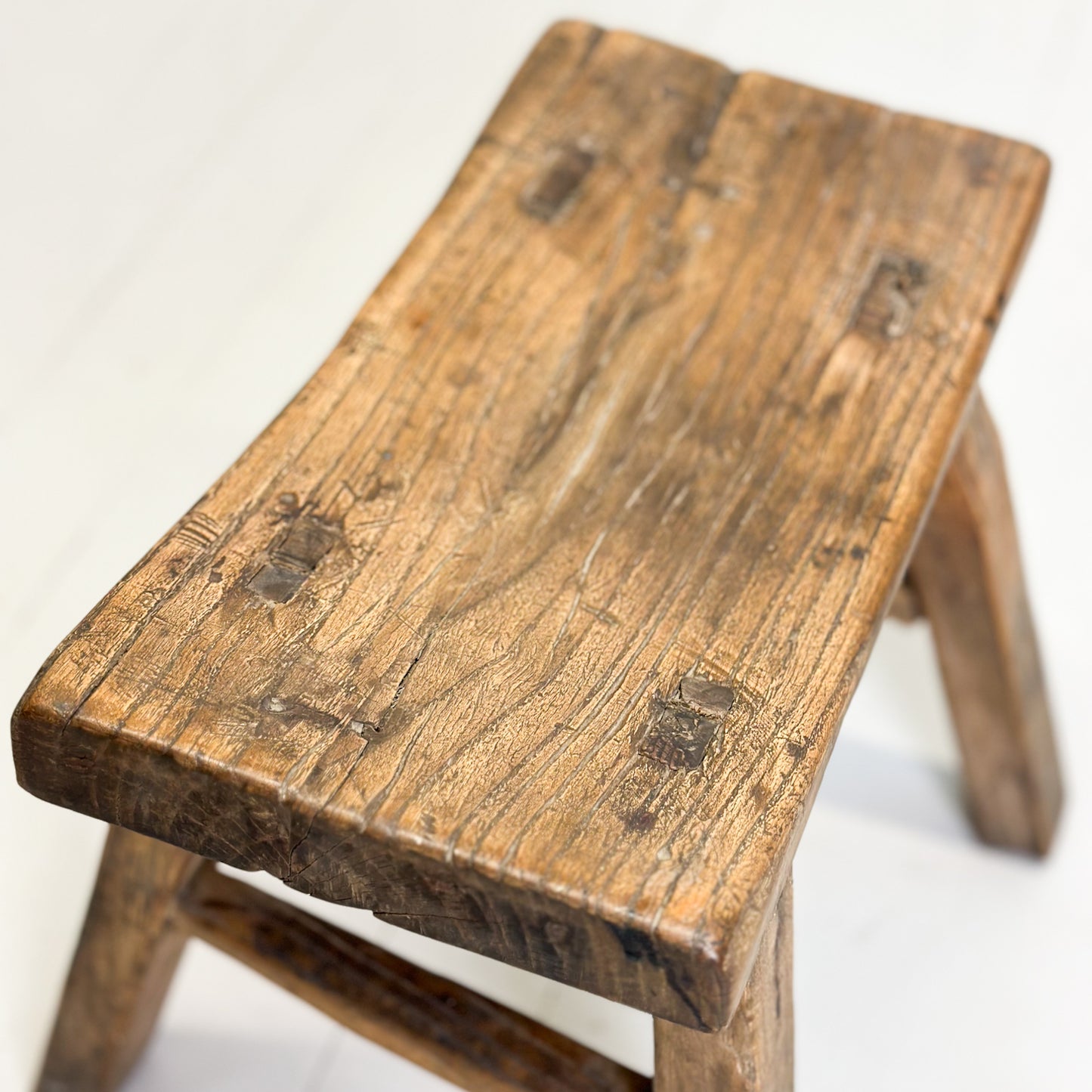 Curved Vintage Workers Stool