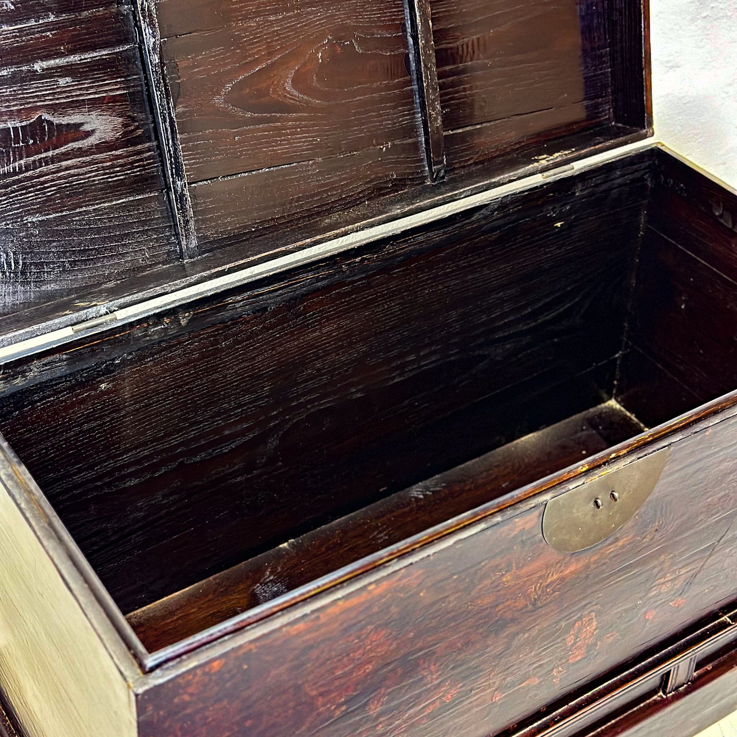 Vintage Hand Painted Lacquered Trunk