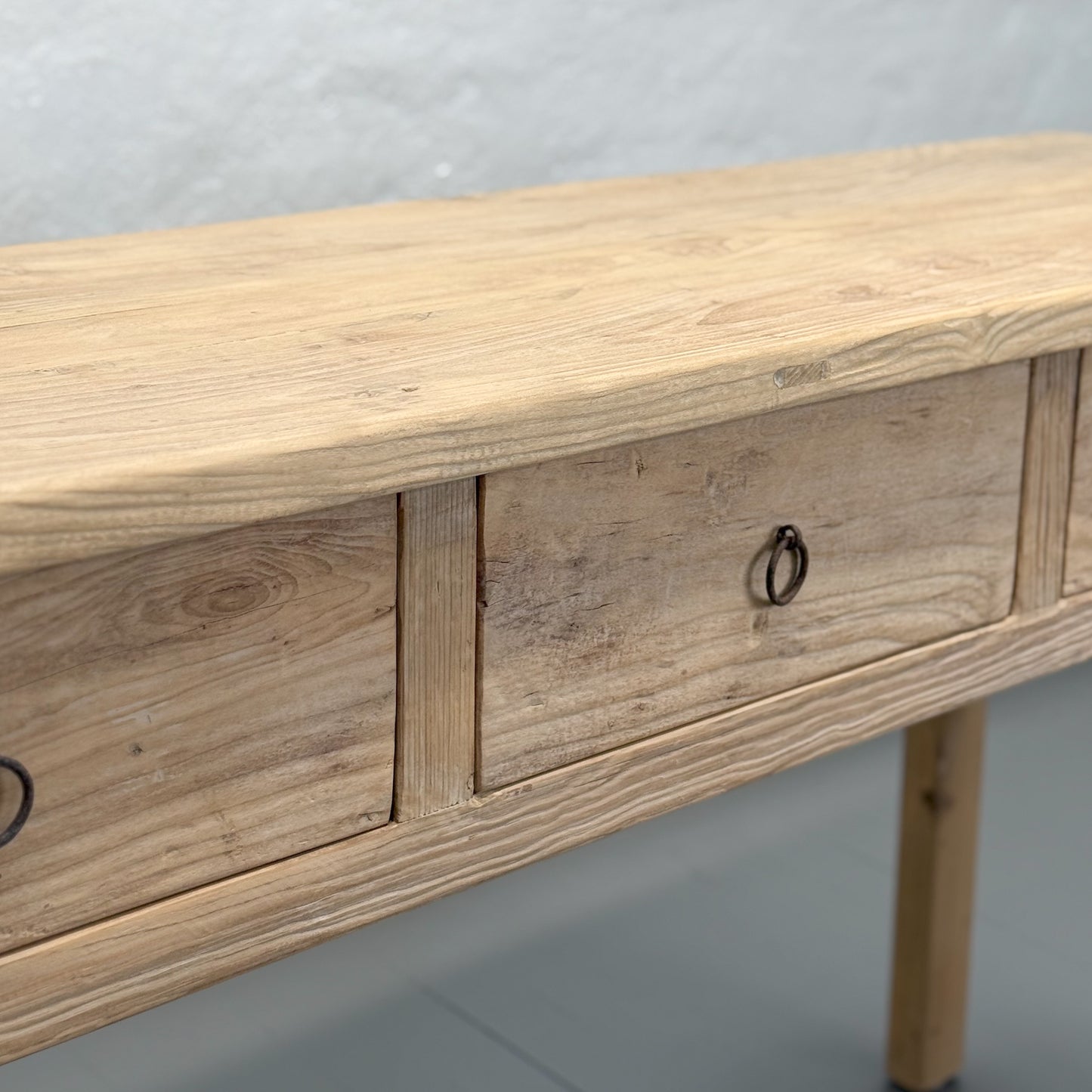 3 Drawer Natural Elm Console
