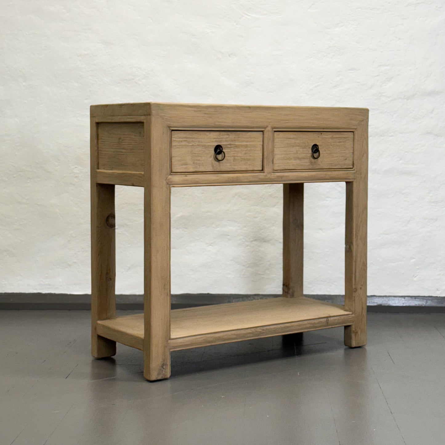 Natural 2 Drawer Console with Shelf