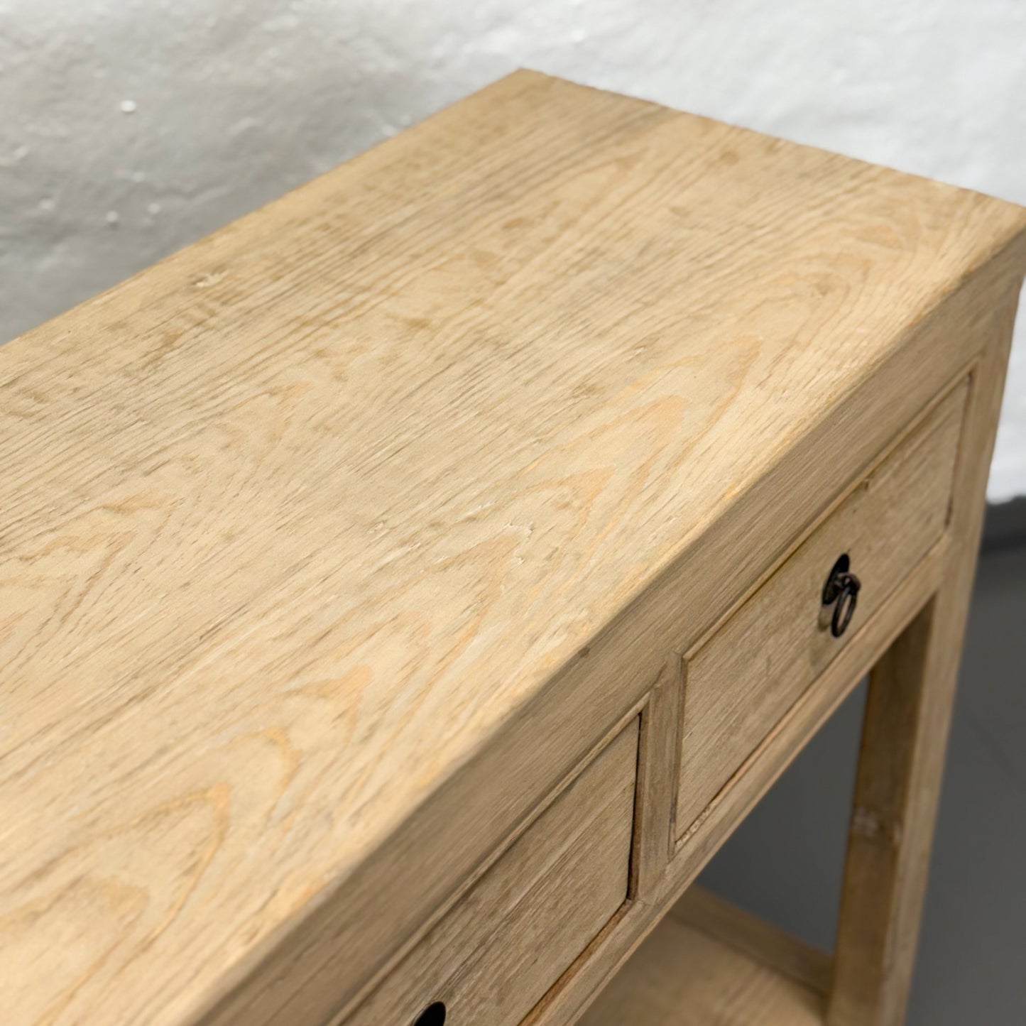 Natural 2 Drawer Console with Shelf