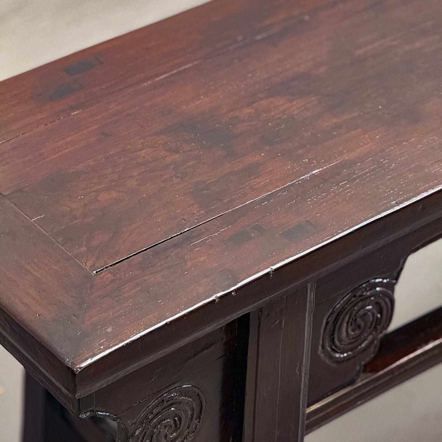 Vintage Lacquer Elm Bench