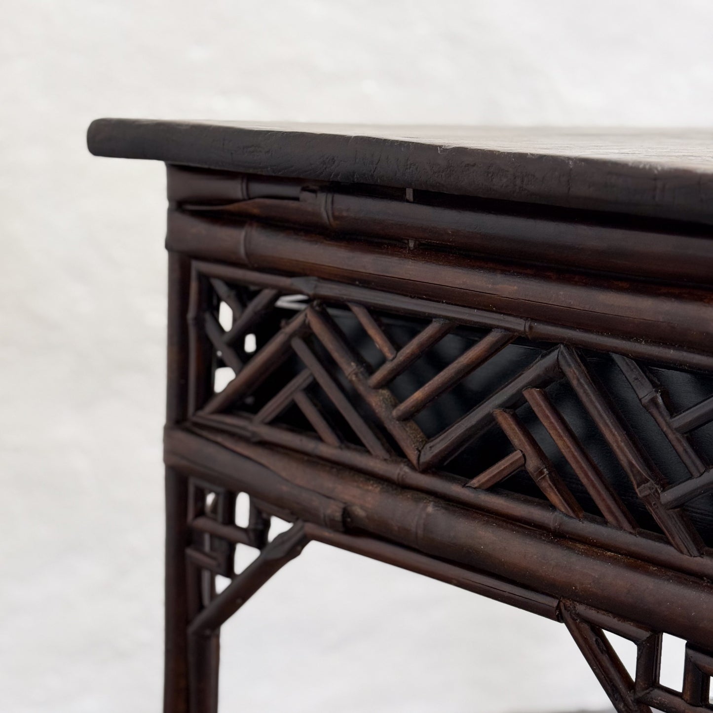 Vintage Bamboo 2 Drawer Console