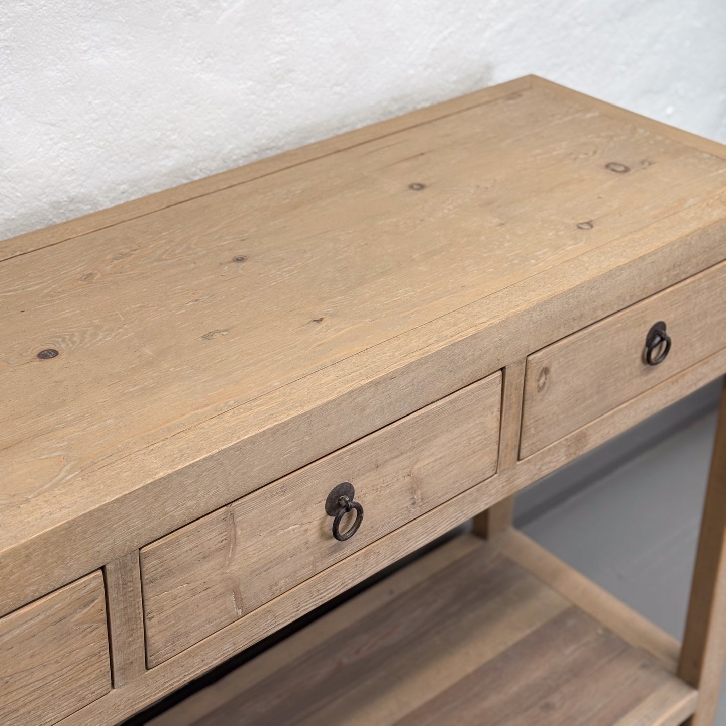 Simple 4 Drawer Console with Shelf
