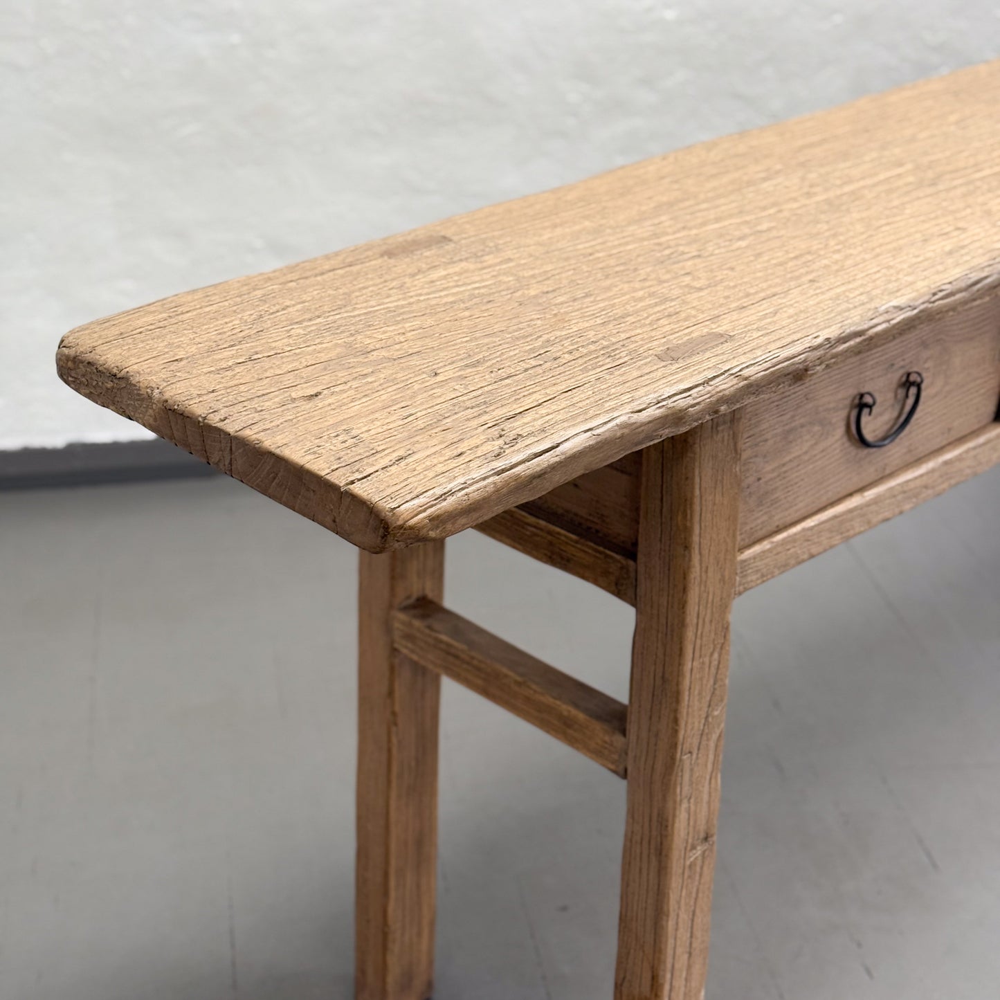 Rustic 4 Drawer Elm Console Table