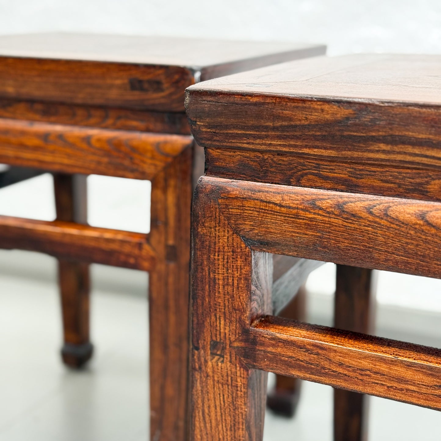 Simple Lacquered Elm Side Table