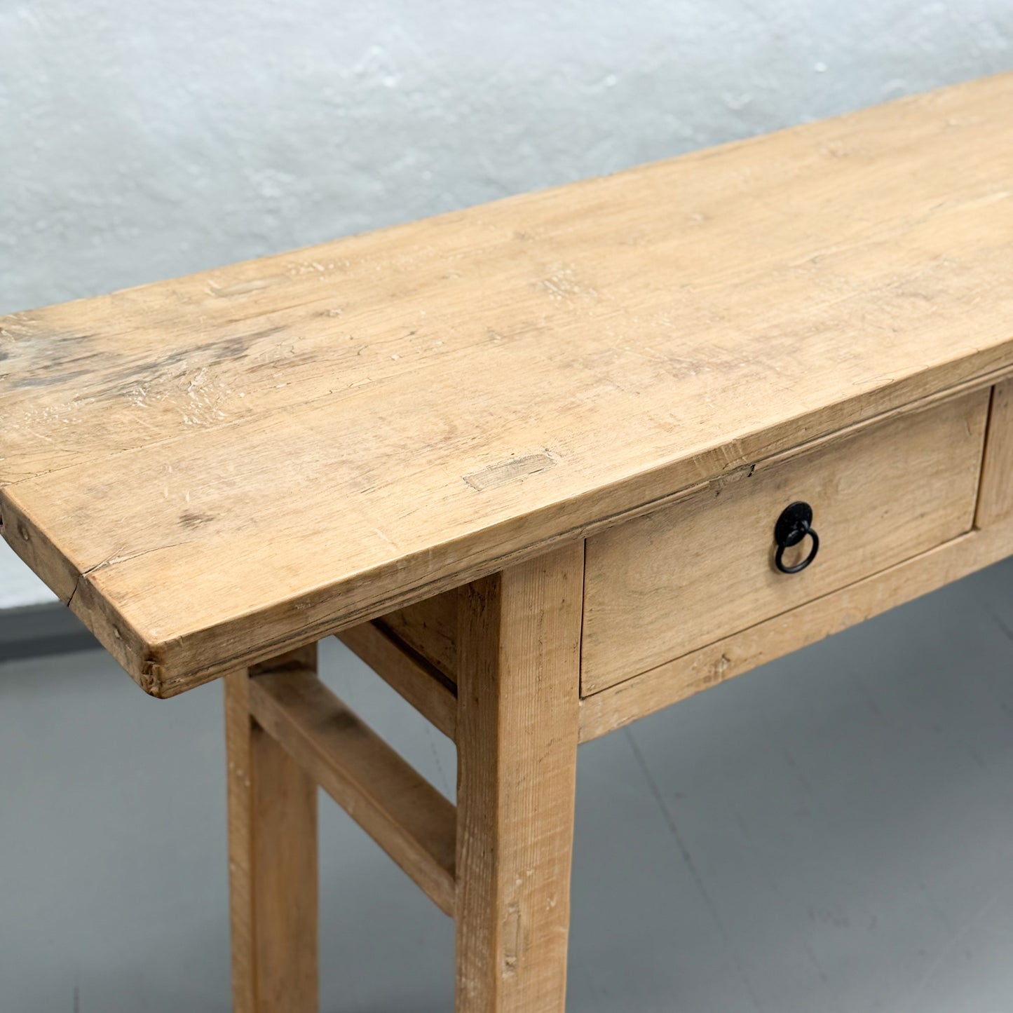 Simple Pear Wood 3 Drawer Console Table
