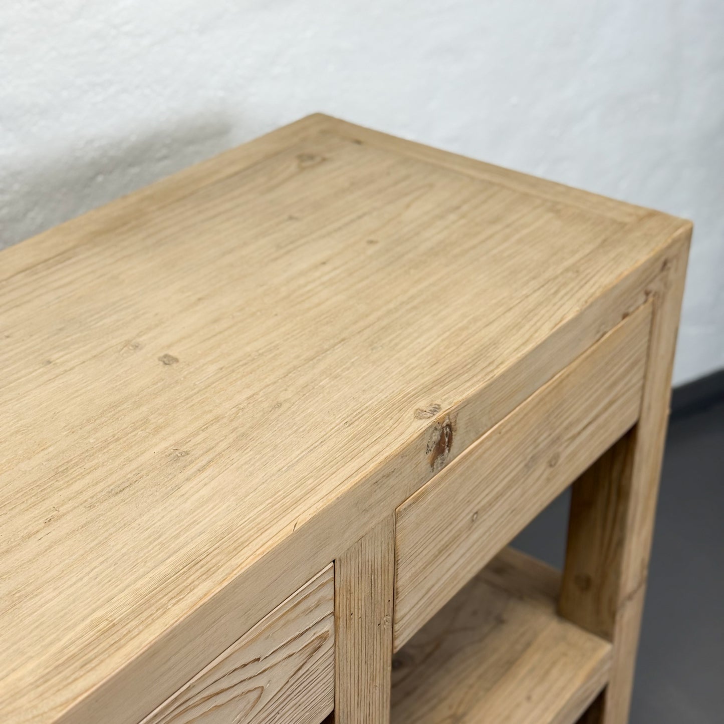Simple 4 Drawer Console Table with Shelf