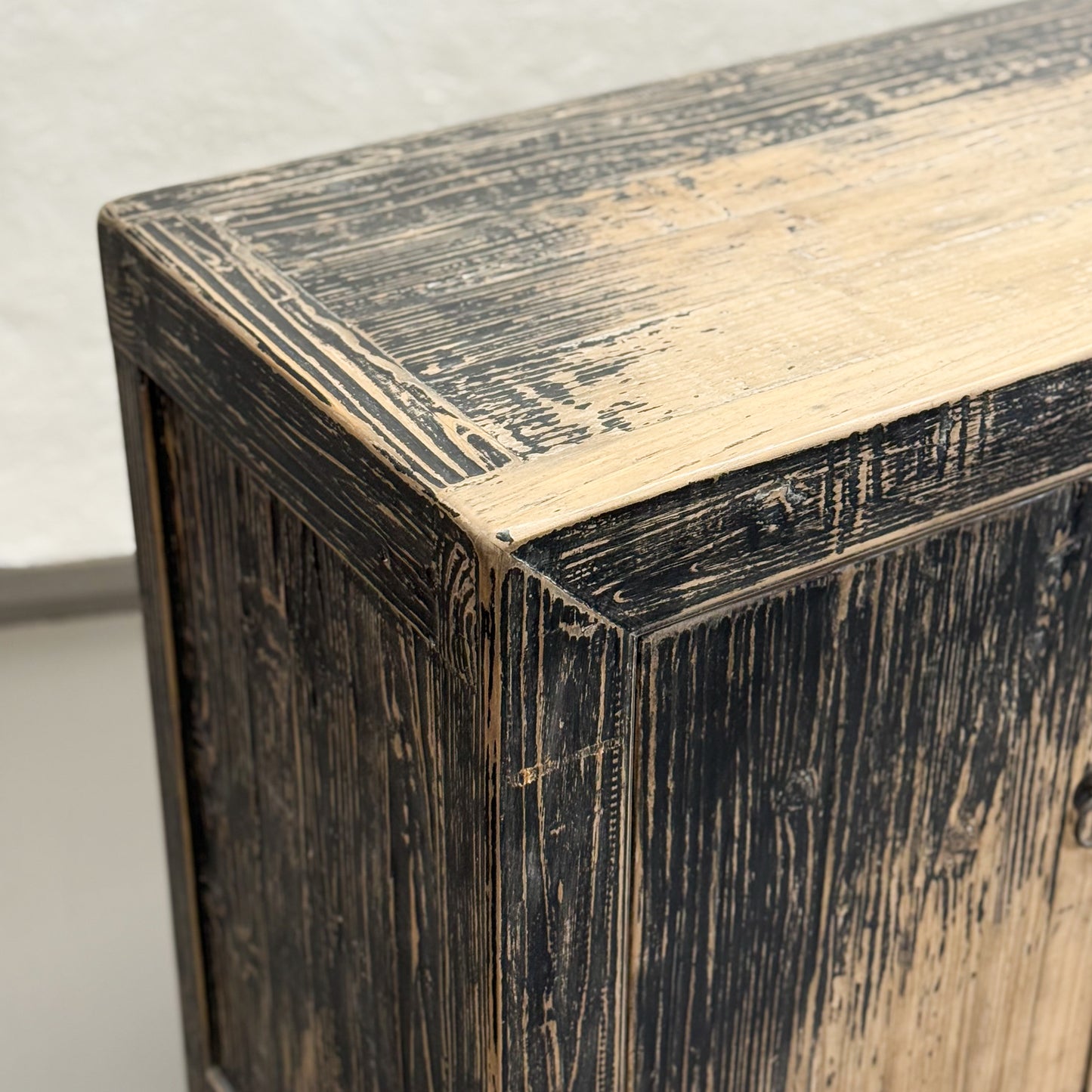 Distressed Black Cabinet