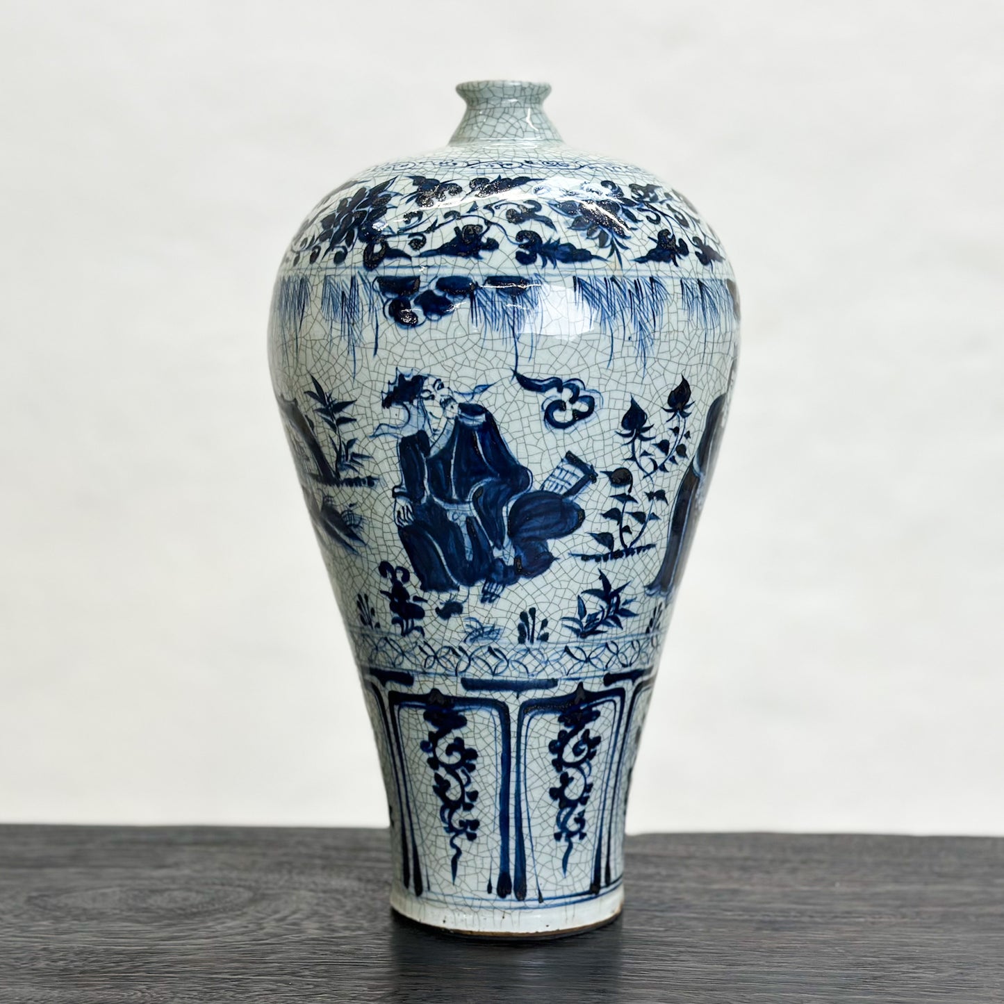 Country Scene Porcelain Meiping Vase