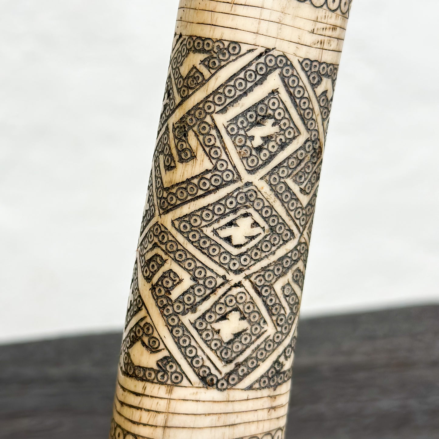 Timor Carved Horn Medicine Container