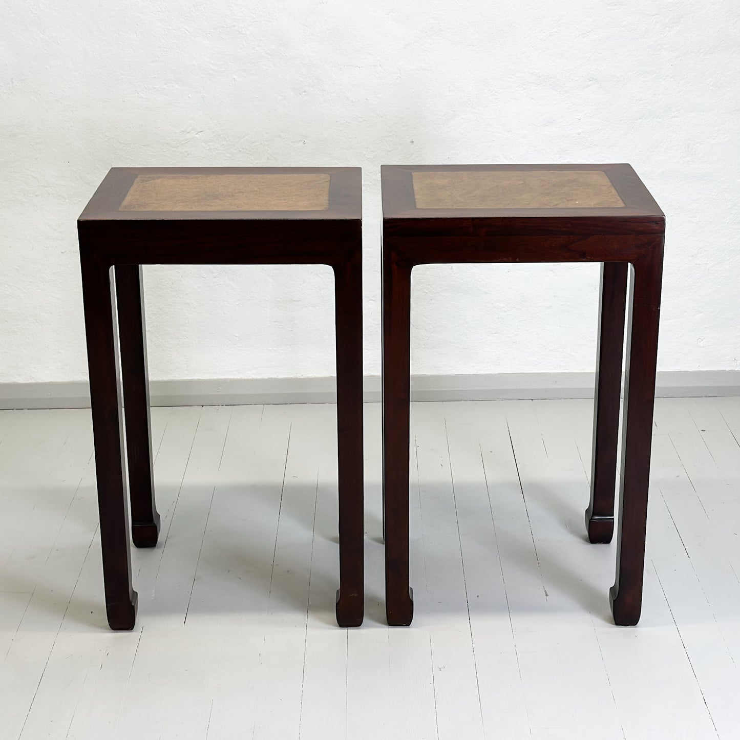 Vase Table with Stone Inlay