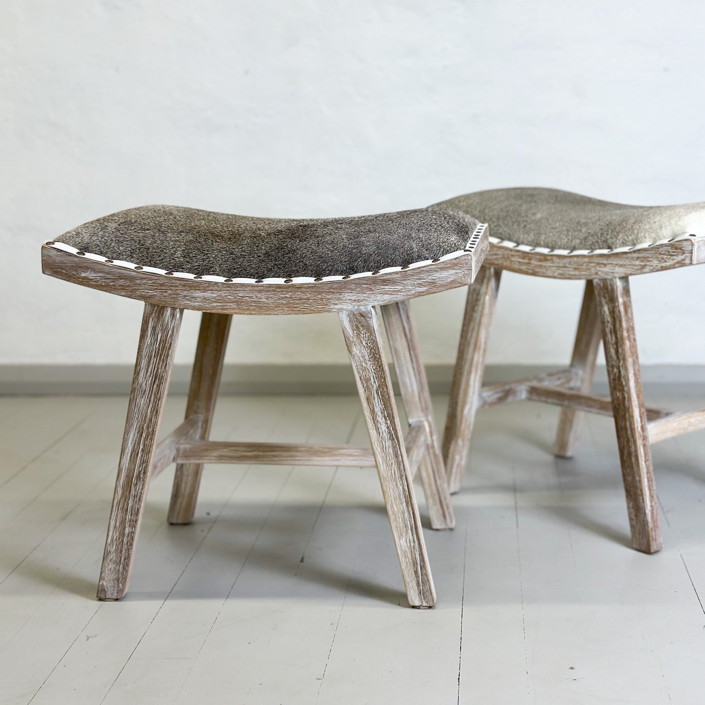 Shogun Cow Hide Stool