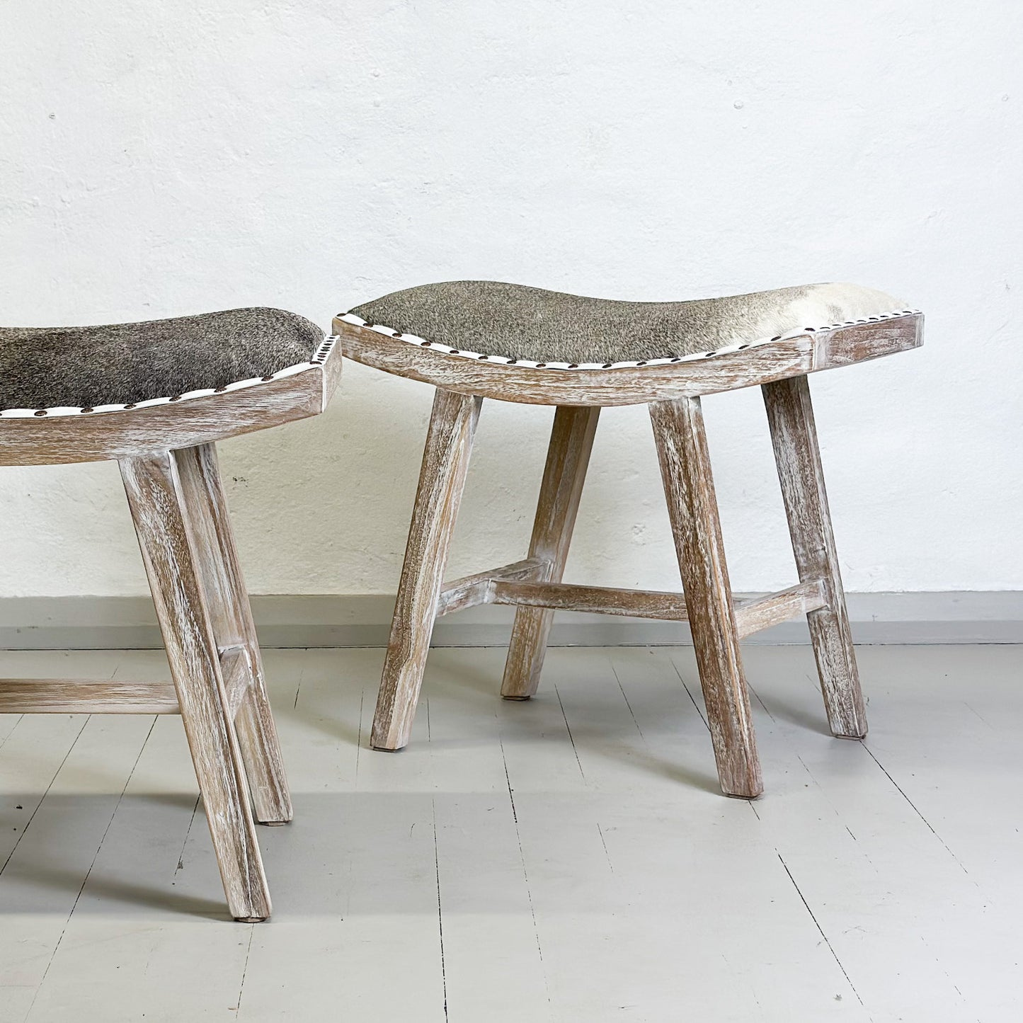 Shogun Cow Hide Stool