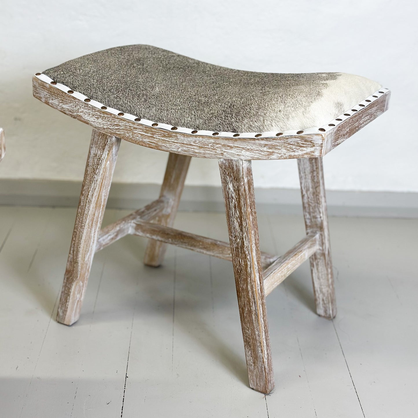 Shogun Cow Hide Stool