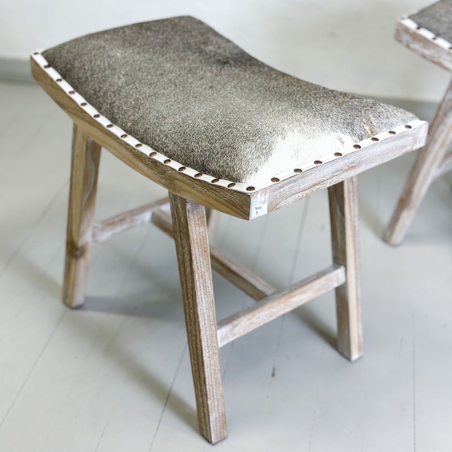 Shogun Cow Hide Stool