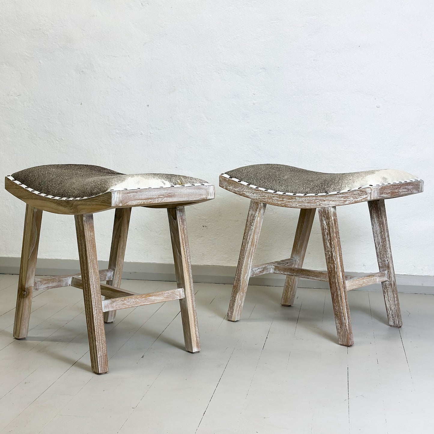 Shogun Cow Hide Stool