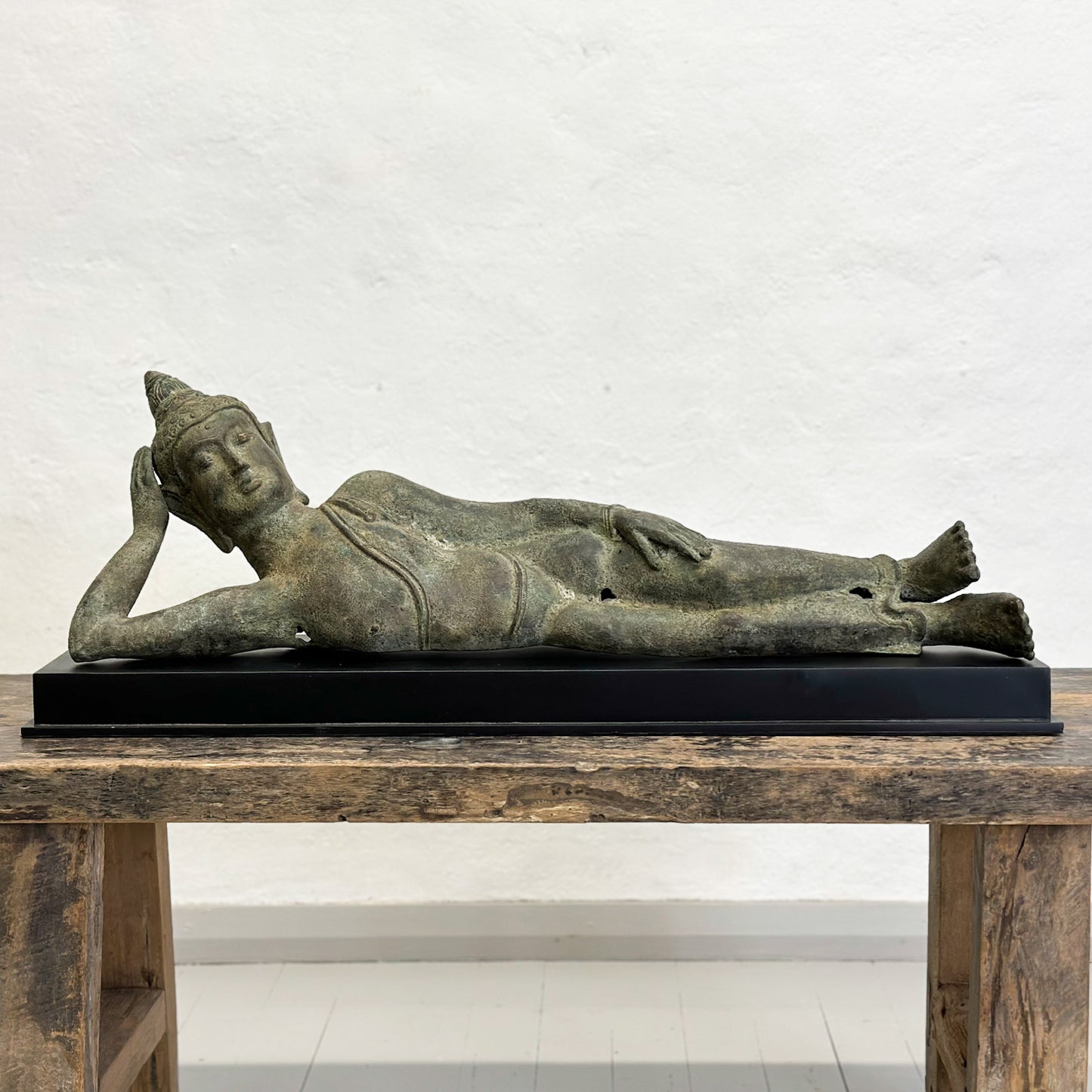 Extra Large Reclining Bronze Buddha on Plinth
