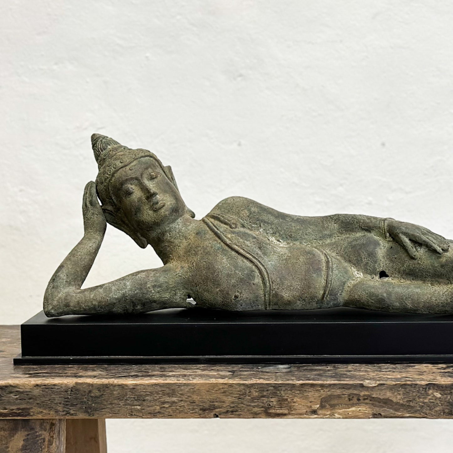 Extra Large Reclining Bronze Buddha on Plinth